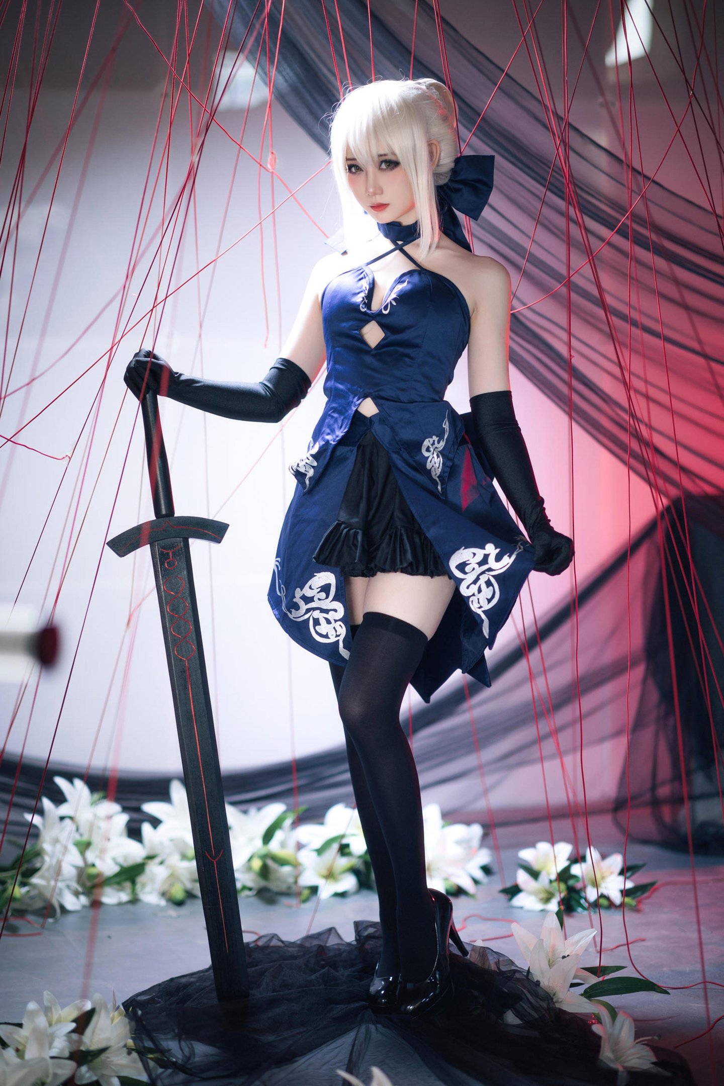 '[cosplay] Mén Mén Thán - cos Black Jeanne d'Arc: Thực Tế Hóa Nữ Thần Báo Thù Rồng, Xé Rách Áo Dài, Ngực Khủng, Tất Đen Mở Đường, Sa Ngã Tột Độ, Không Chỉnh Sửa 72P'