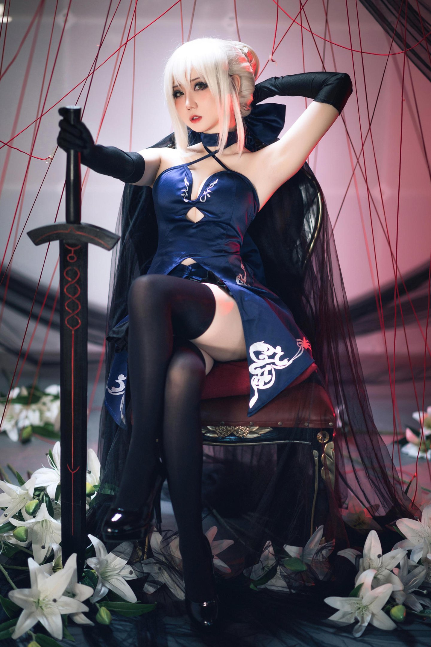 '[cosplay] Mén Mén Thán - cos Black Jeanne d'Arc: Thực Tế Hóa Nữ Thần Báo Thù Rồng, Xé Rách Áo Dài, Ngực Khủng, Tất Đen Mở Đường, Sa Ngã Tột Độ, Không Chỉnh Sửa 72P'