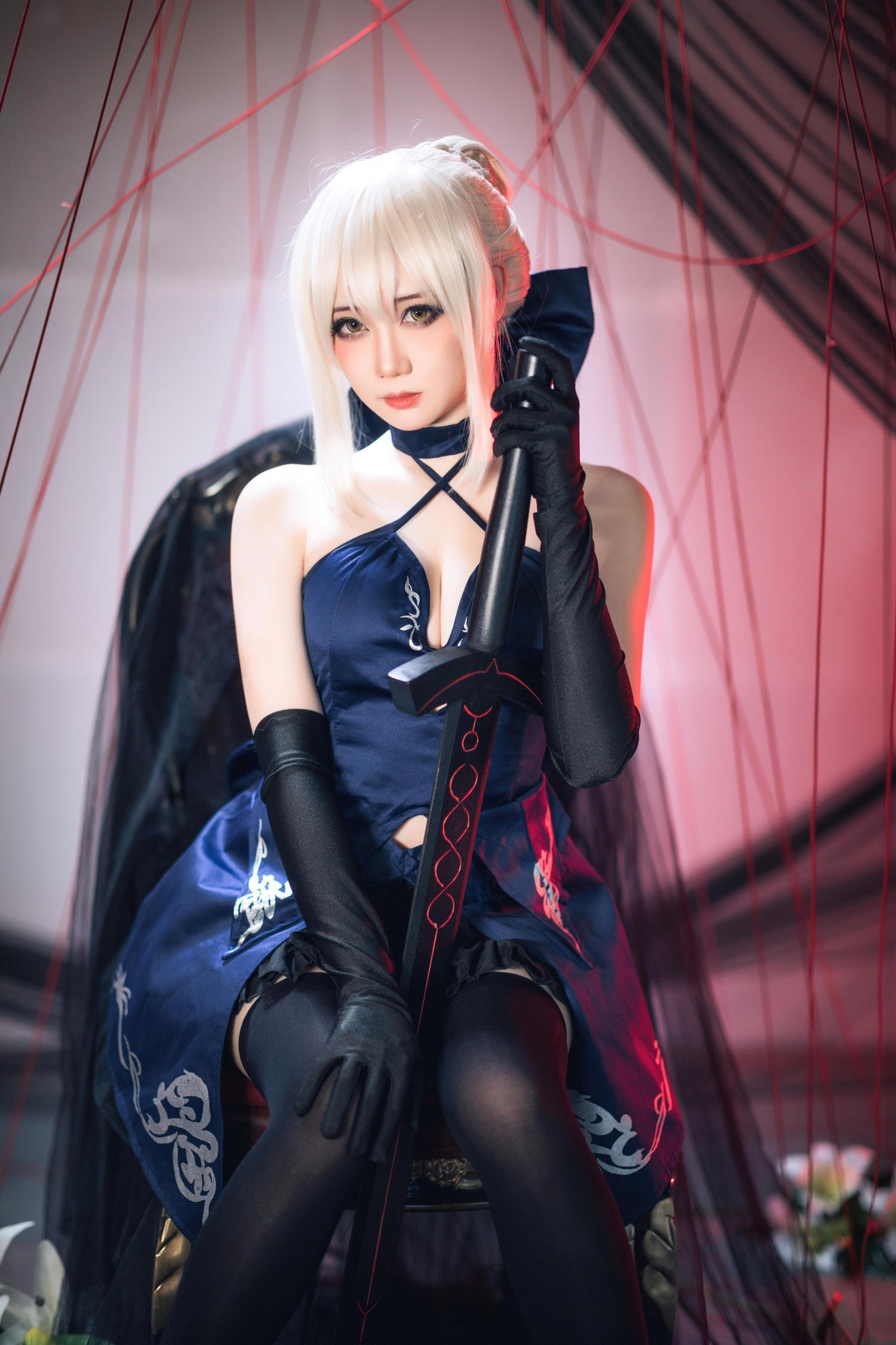 '[cosplay] Mén Mén Thán - cos Black Jeanne d'Arc: Thực Tế Hóa Nữ Thần Báo Thù Rồng, Xé Rách Áo Dài, Ngực Khủng, Tất Đen Mở Đường, Sa Ngã Tột Độ, Không Chỉnh Sửa 72P'