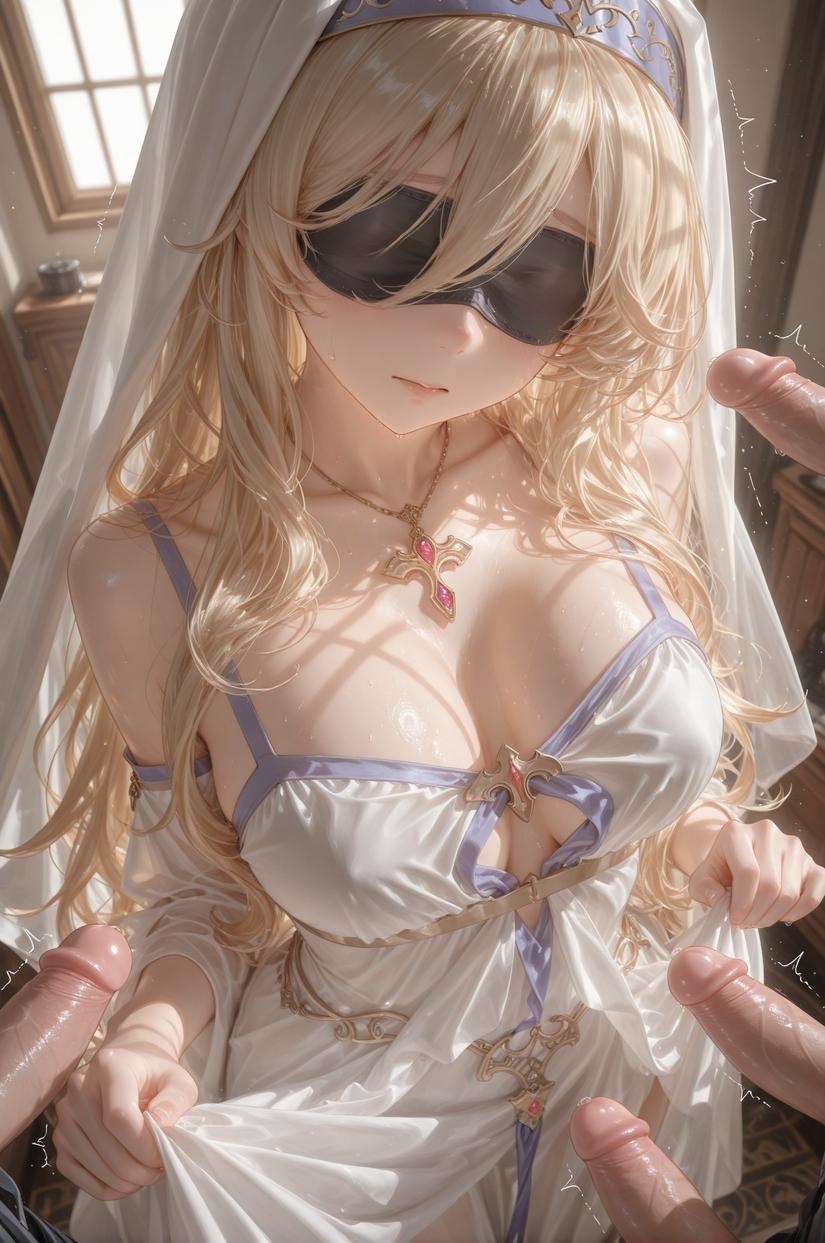 AI Porn - Celistria 金发修女束缚 AI 图库 265P
