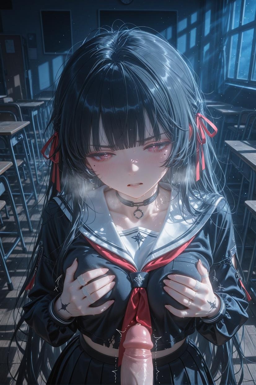AI Generated Anime Girl - [2D] 朽叶千咲Chisa1：Celistria棕色长发巨乳多角色 学生护士女仆兔女郎透明薄纱 裸围裙开档诱惑 140P