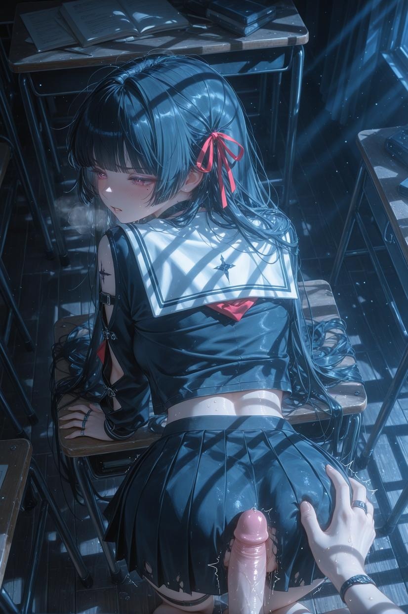 AI Generated Anime Girl - [2D] 朽叶千咲Chisa1：Celistria棕色长发巨乳多角色 学生护士女仆兔女郎透明薄纱 裸围裙开档诱惑 140P