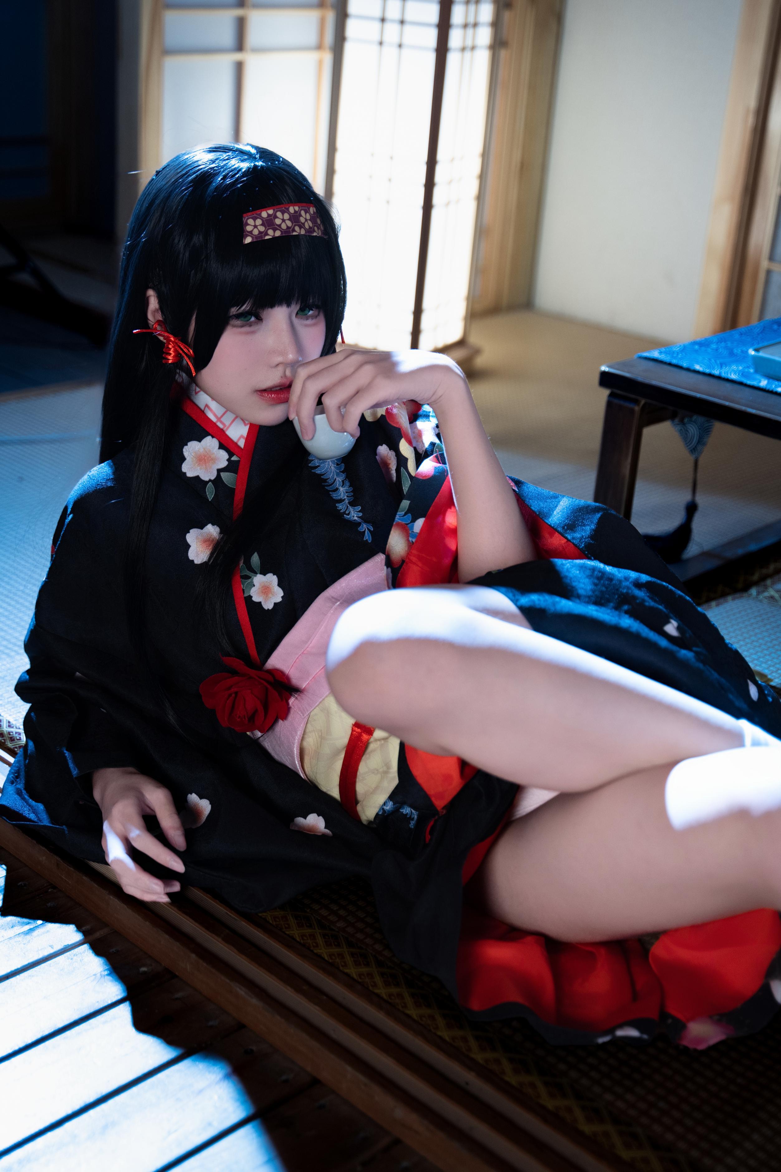 costume hóa trang] 清水凪 - [thực tế] cos 莲华: mèo cô nàng tai thú tóc trắng, ngực khủng, tất đen, ướt át, xuyên thấu 62P