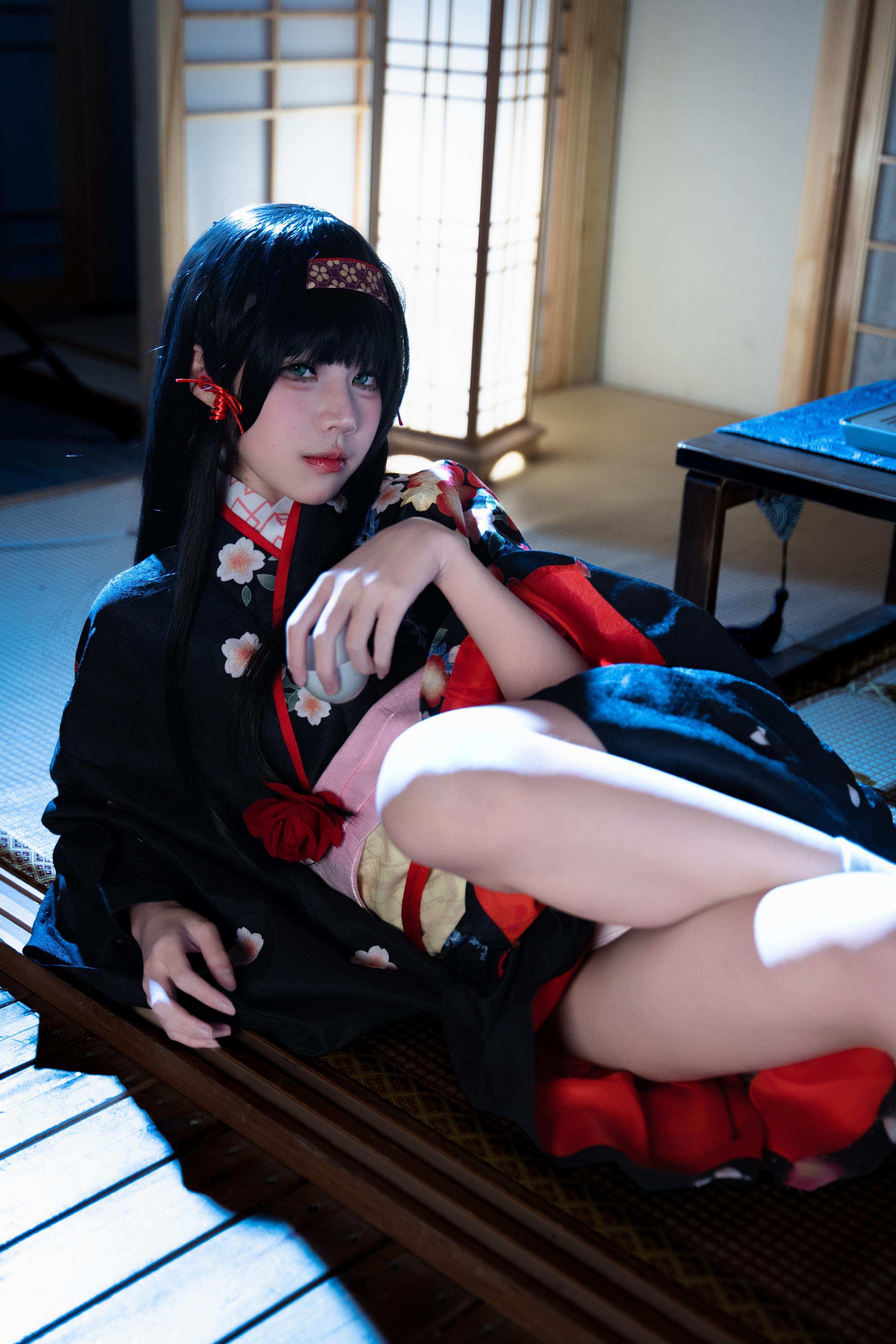 costume hóa trang] 清水凪 - [thực tế] cos 莲华: mèo cô nàng tai thú tóc trắng, ngực khủng, tất đen, ướt át, xuyên thấu 62P