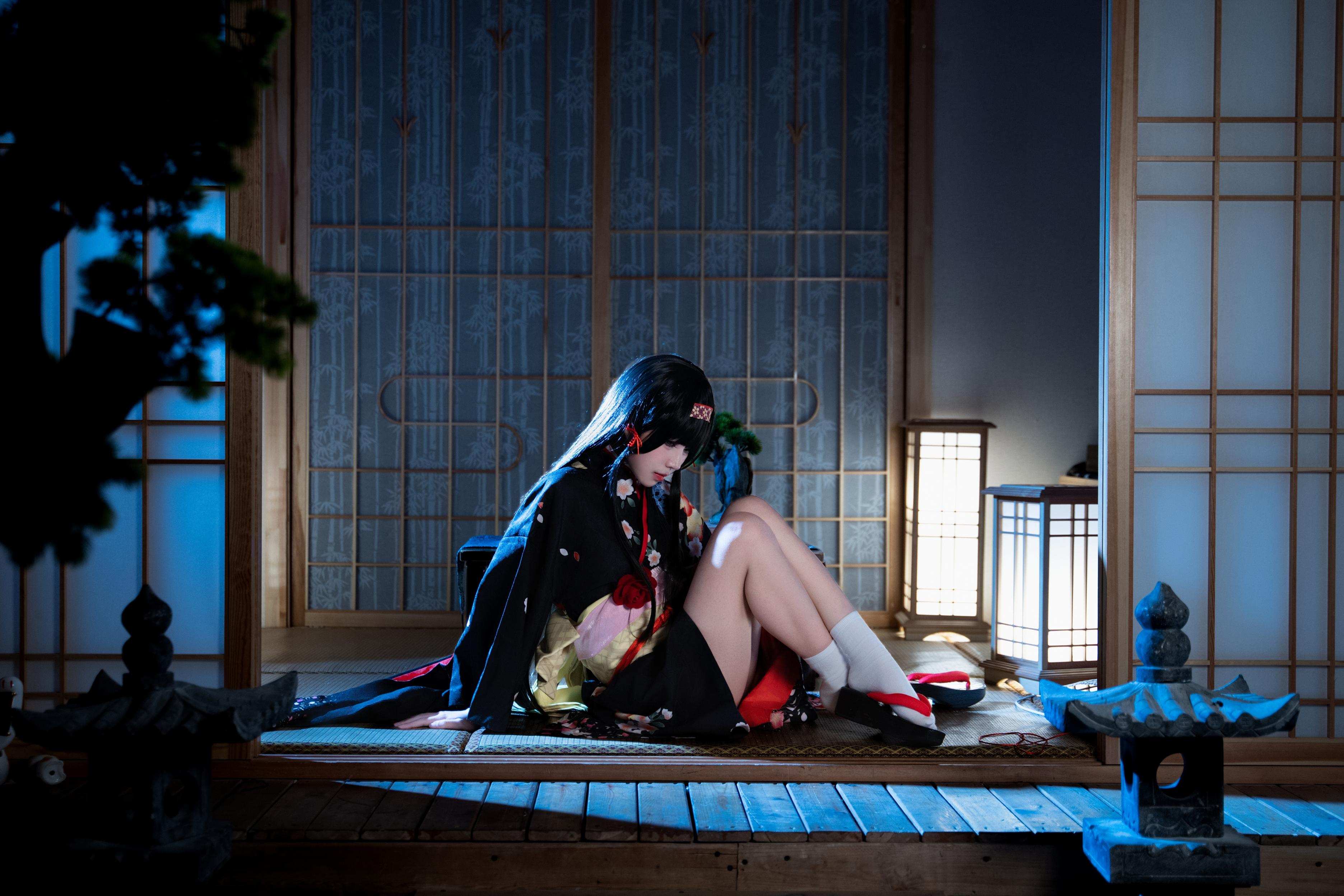 costume hóa trang] 清水凪 - [thực tế] cos 莲华: mèo cô nàng tai thú tóc trắng, ngực khủng, tất đen, ướt át, xuyên thấu 62P