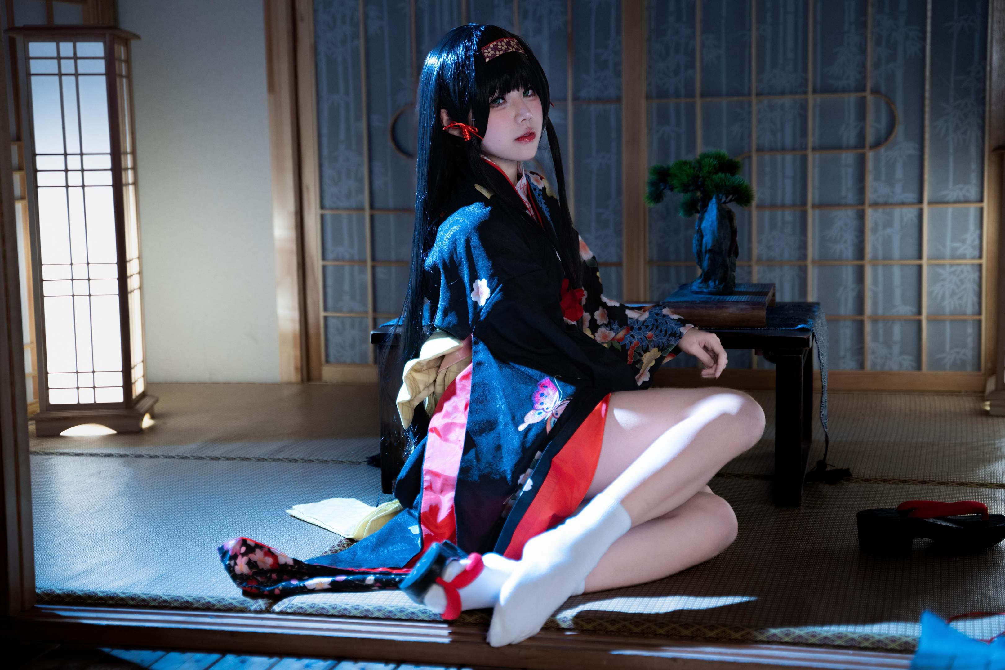 costume hóa trang] 清水凪 - [thực tế] cos 莲华: mèo cô nàng tai thú tóc trắng, ngực khủng, tất đen, ướt át, xuyên thấu 62P