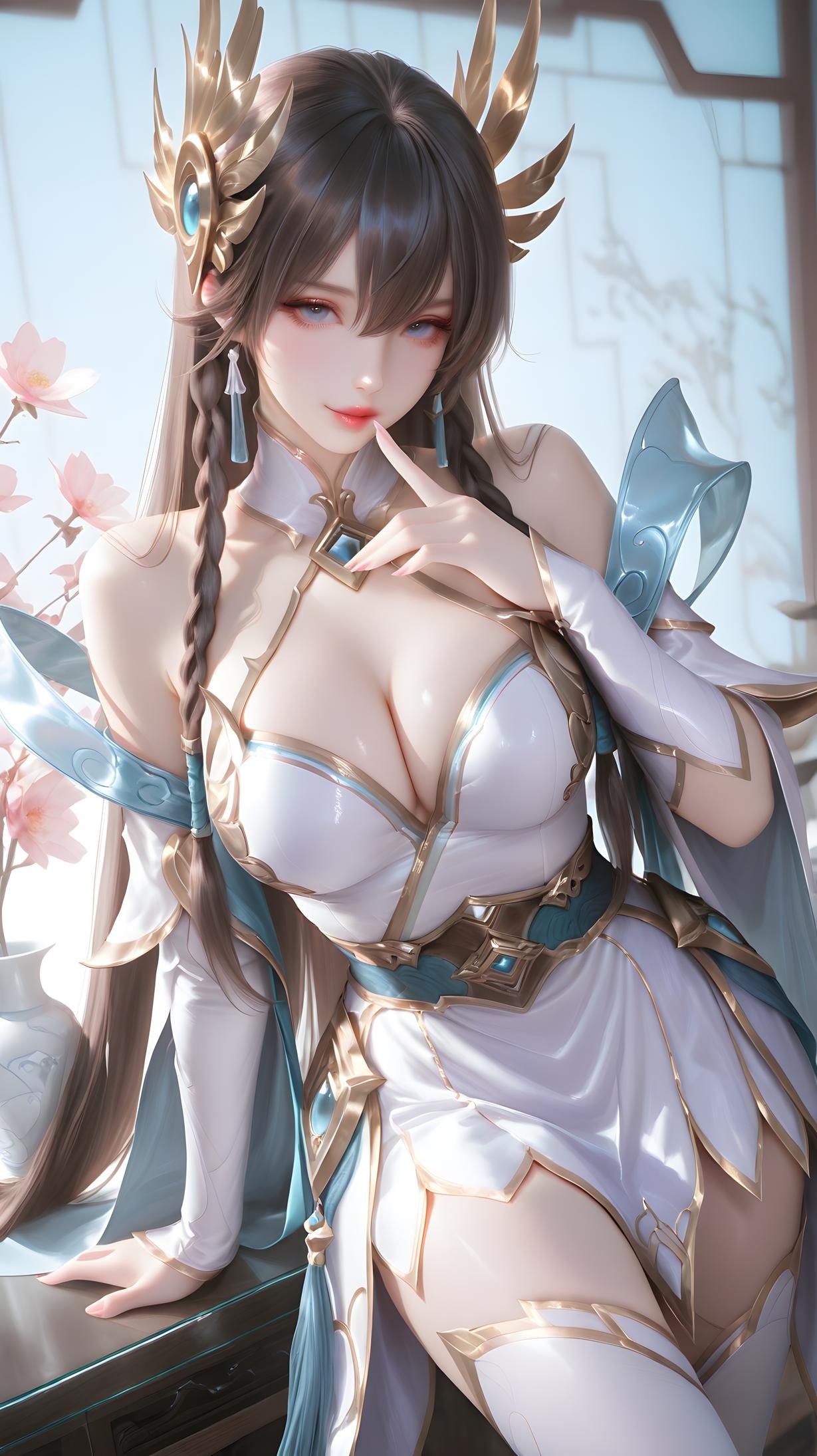'Anime Girl Tạo Bởi AI - Irelia: Áo Dài Trắng Tóc Xoăn Mắt Xanh Ngực Lớn Nhiều Nhân Vật Học Sinh Y Tá Người Hầu Áo Tắm Thể Thao Da Trong Suốt Tạp Dề Khỏa Thân Liên Minh Huyền Thoại 143P'
