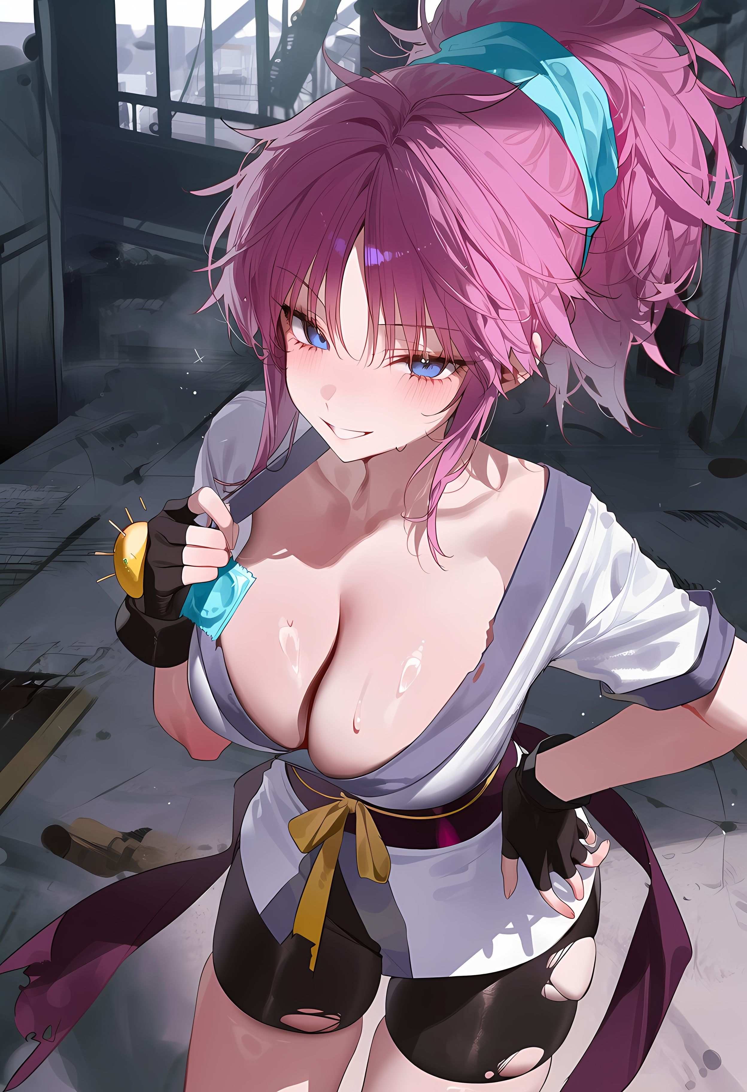 AI Generated Anime Girl - 玛奇·柯明：猎人×猎人紫发魅惑少女 低胸装诱惑撩人姿势 368P