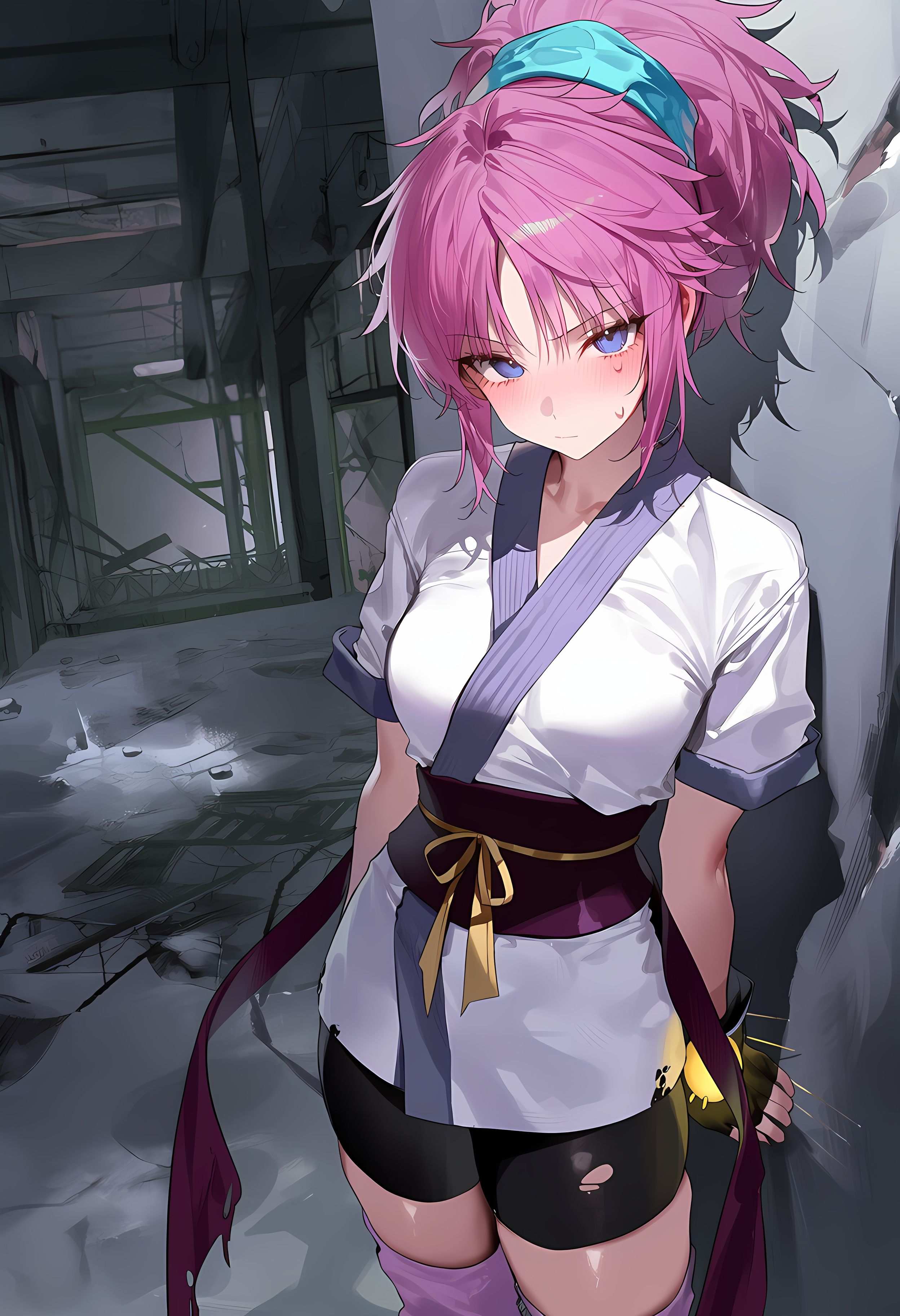 AI Generated Anime Girl - 玛奇·柯明：猎人×猎人紫发魅惑少女 低胸装诱惑撩人姿势 368P