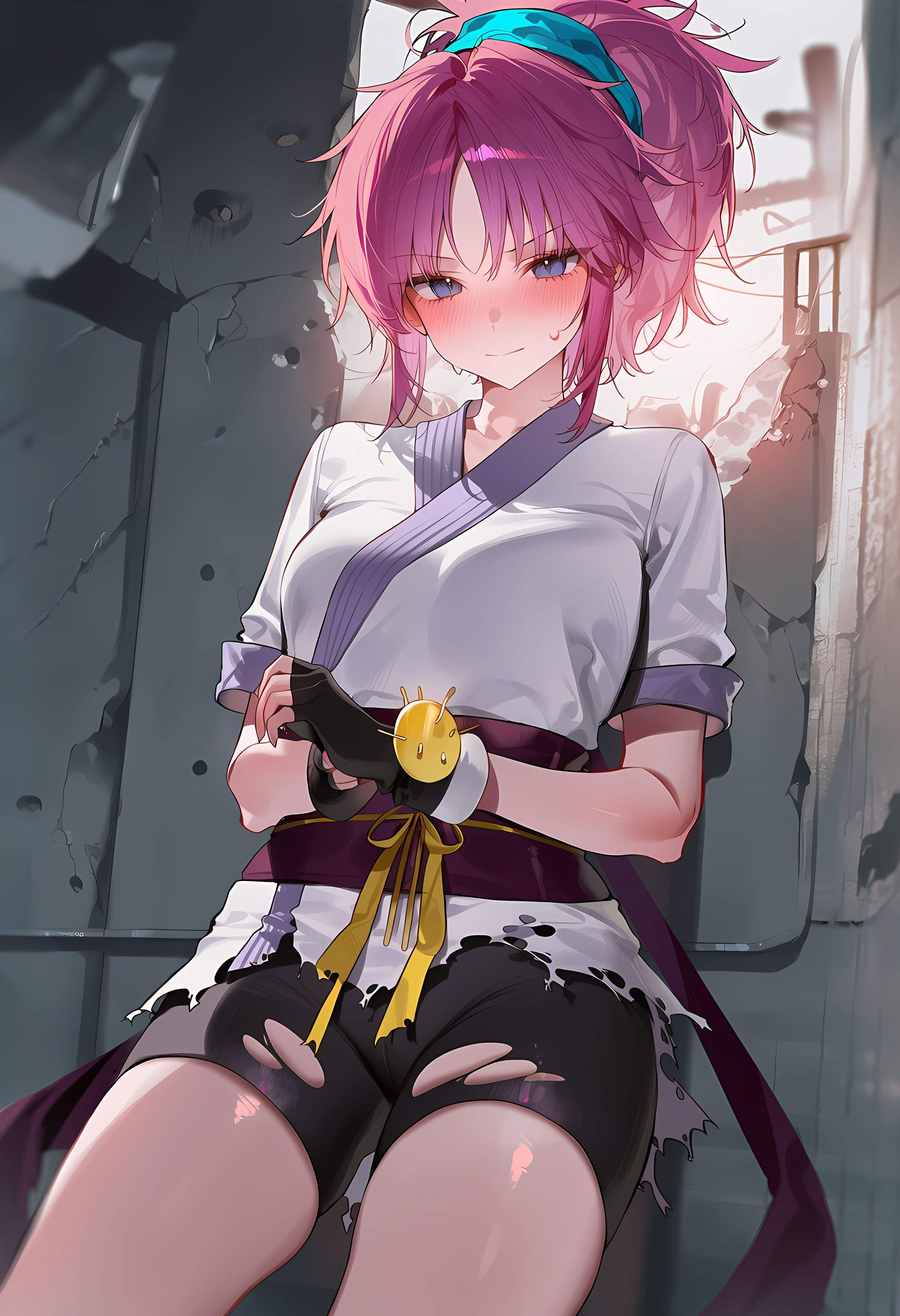AI Generated Anime Girl - 玛奇·柯明：猎人×猎人紫发魅惑少女 低胸装诱惑撩人姿势 368P