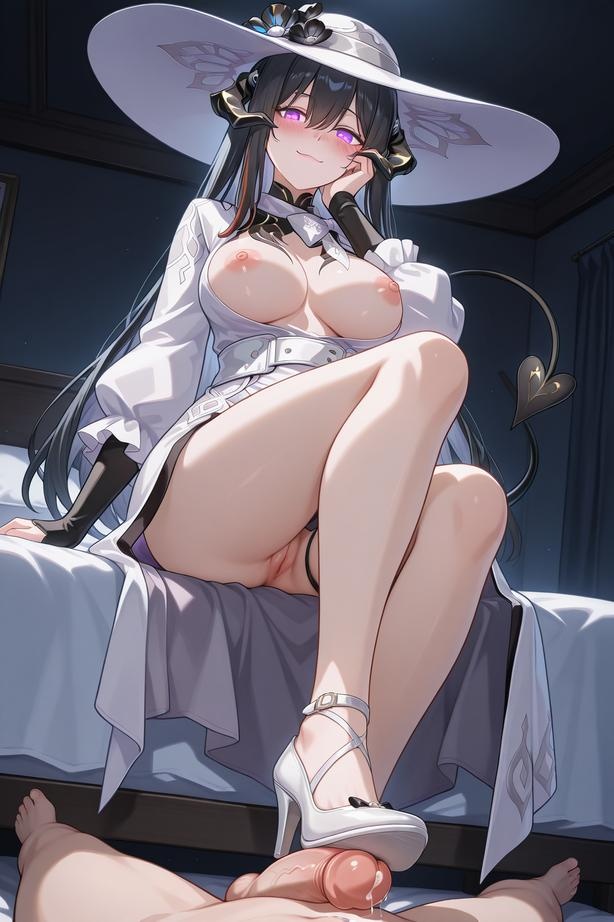 AI Generated Anime Girl - The Dahlia：美胸湿润 蕾丝内衣撩人姿势性感诱惑 63P