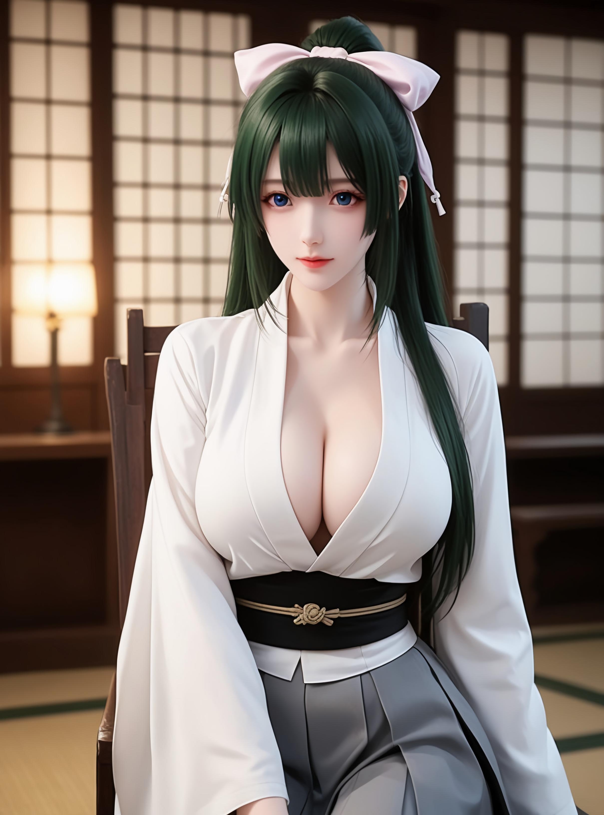 AI สร้างอนิเมะสาว - Yomogi Emarl: ผิวขาวเนียน รูปร่างเพอร์เฟค ชุดรัดรูปสุดเซ็กซี่ 87P