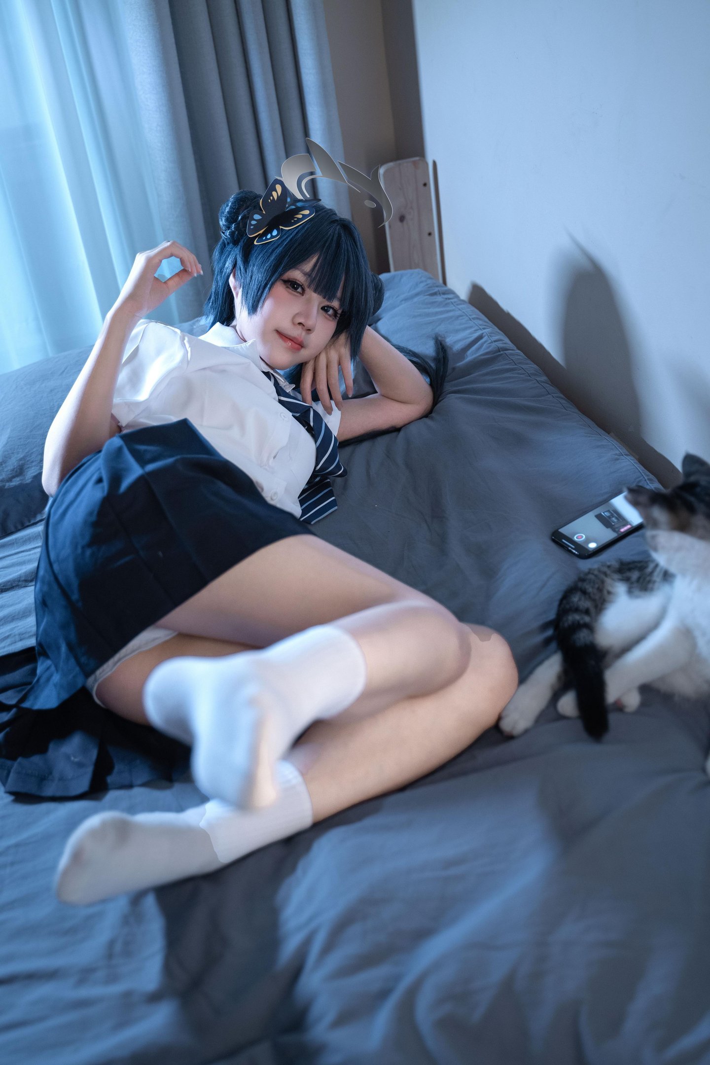 costume hóa] 清水凪 - 龙华妃咲JK: Tái hiện trang phục JK, phong cách học đường và khí chất nhân vật, cảm giác thường nhật và không gian nhân vật trong bố cục đơn giản 52P
