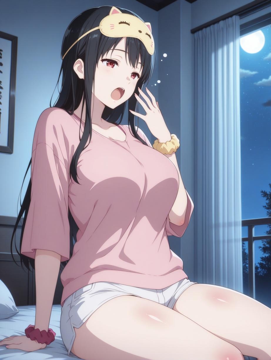 AI Generated Anime Girl - 名濑美月：境界的彼方湿身少女 白虎美胸在浴室中展现撩人姿势 53P