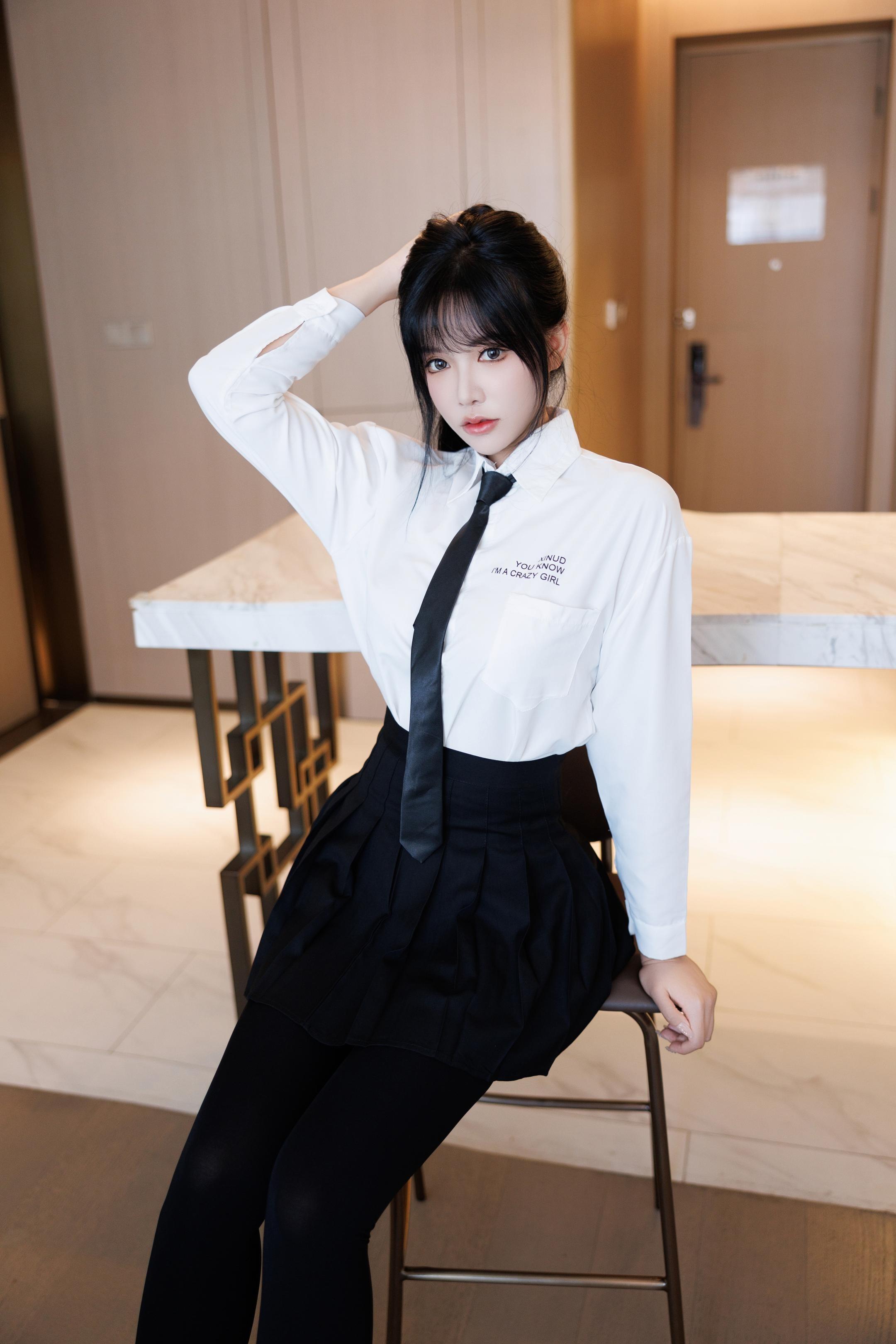 Ảnh] Nabi - Bộ ảnh sinh viên JK trên XiuRen: Sự kết hợp cổ điển của đồng phục học sinh và yếu tố tất đen, vẻ đẹp trong sáng với sức hút tương phản tinh tế 136P