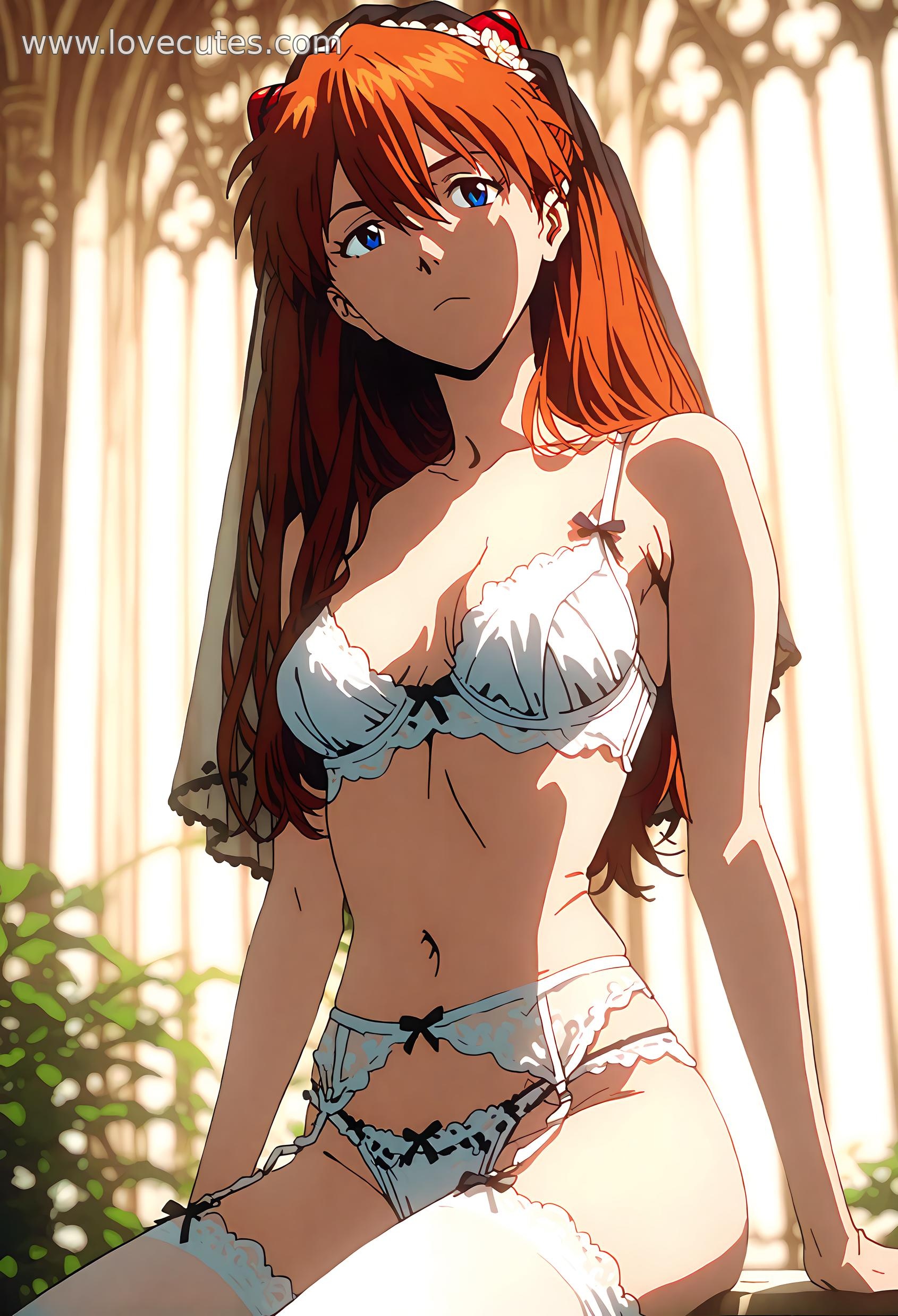 AI Generated Anime Girl - 惣流·明日香：新世纪福音战士白虎少女 湿身撩人姿势展现极致诱惑 71P