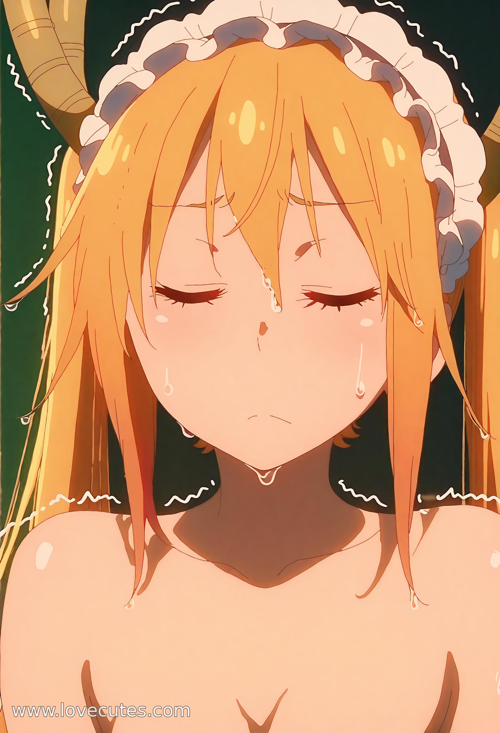 AI Generated Anime Girl - 托尔：小林家的龙女仆白虎少女 女仆装下撩人姿势展现性感诱惑 35P