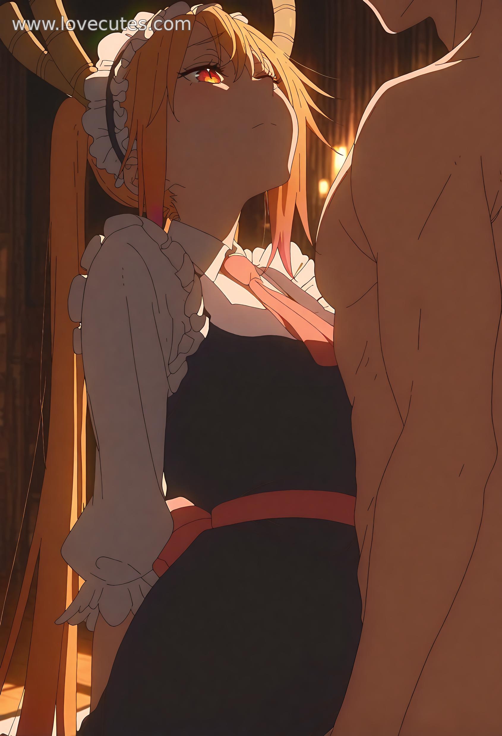 AI Generated Anime Girl - 托尔：小林家的龙女仆白虎少女 女仆装下撩人姿势展现性感诱惑 35P