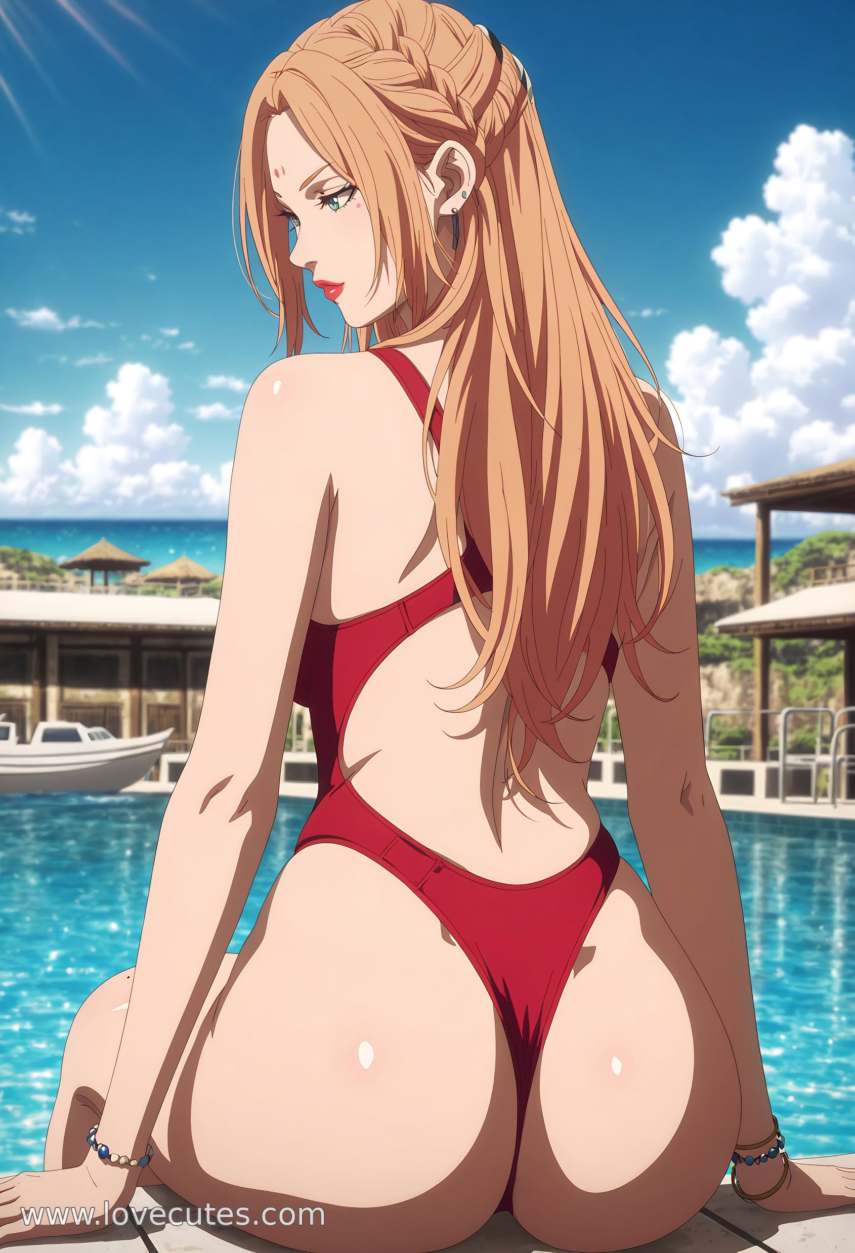 AI Generated Anime Girl - 杨端和：王者天下古装美女 诱惑眼神下学生装翘臀展现极致诱惑 84P