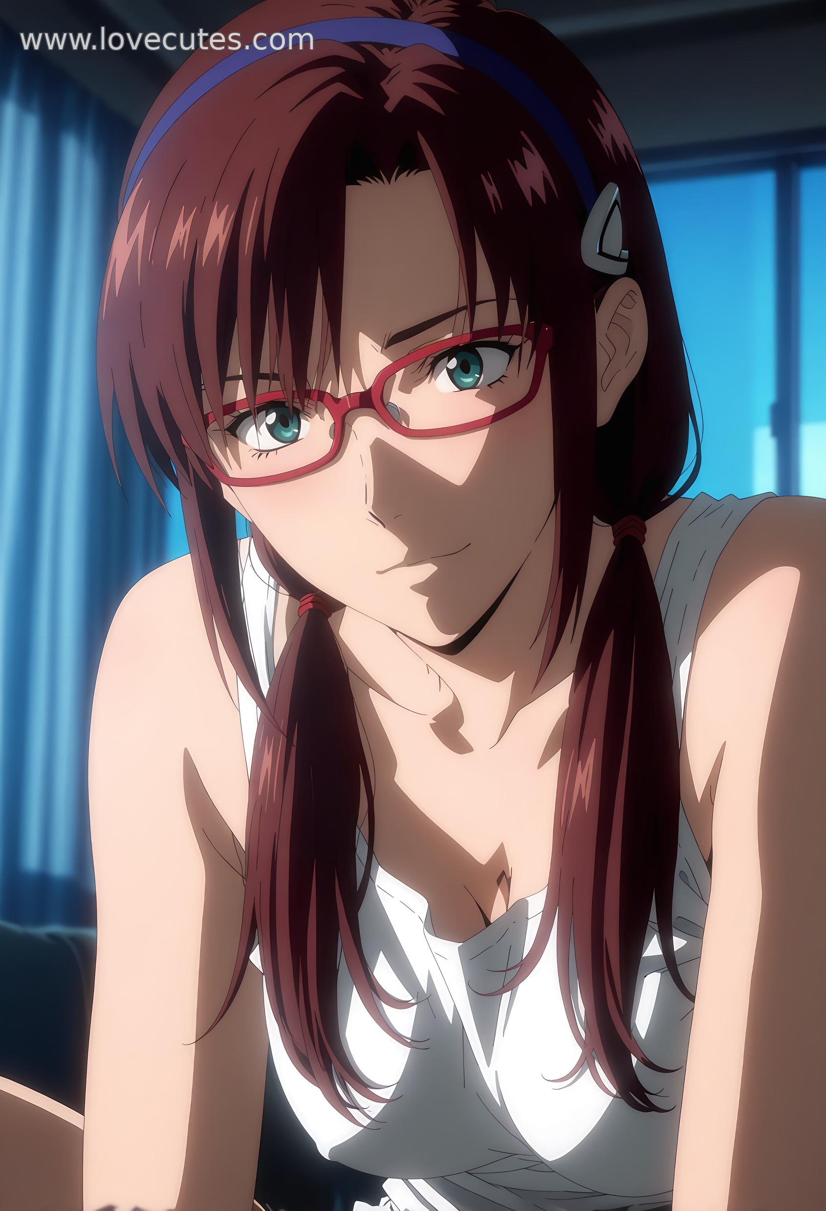 AI Generated Anime Girl - 真希波·玛丽：新世纪福音战士白虎少女 撩人姿势下挑逗眼神展现极致诱惑 45P