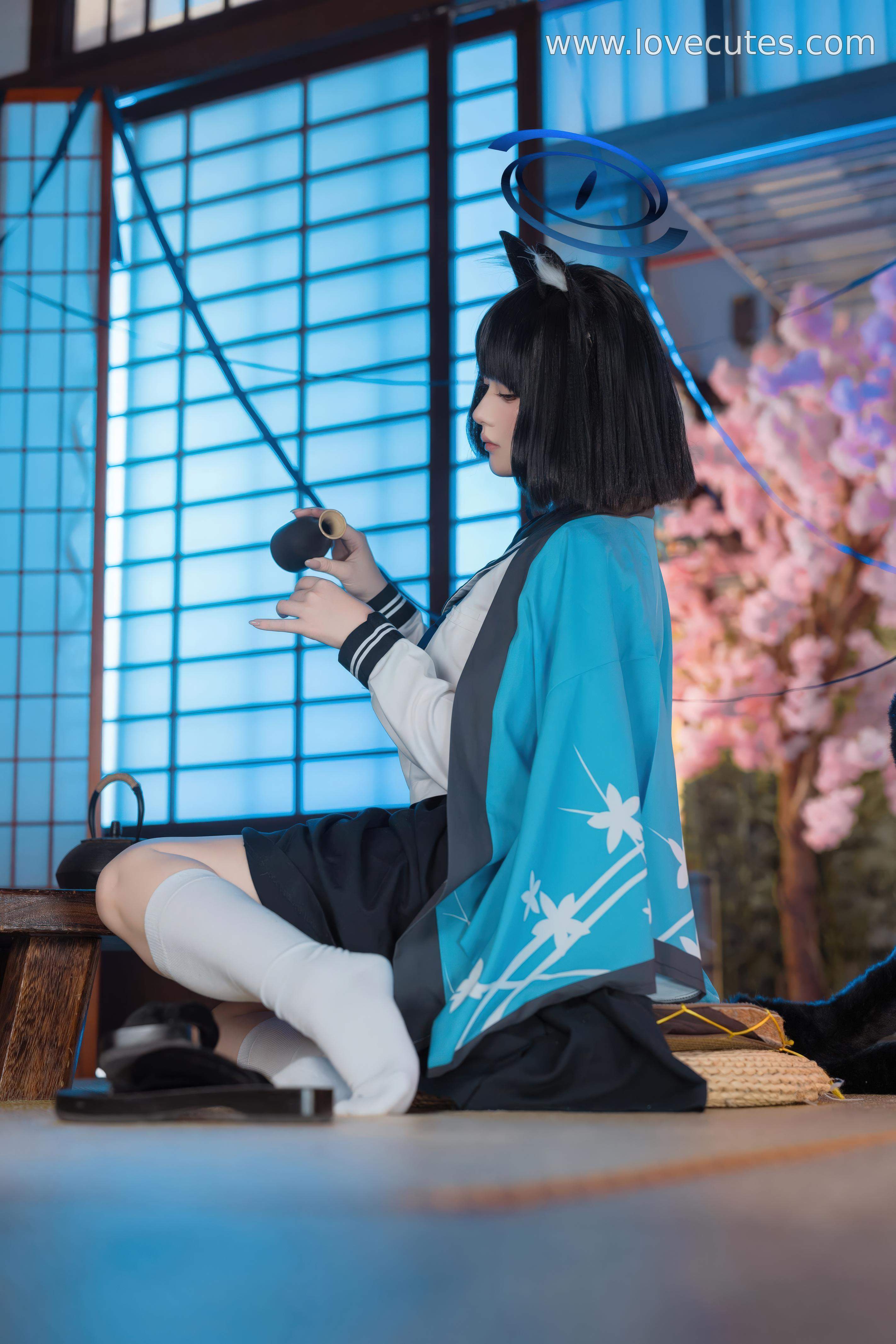 '[cosplay] 屿鱼 - 蔚蓝档案 桐生桔梗: Phong Cách Đồng Phục Học Viện, Tỏa Sáng Vẻ Đẹp Lạnh Lùng và Đường Cong 53P'