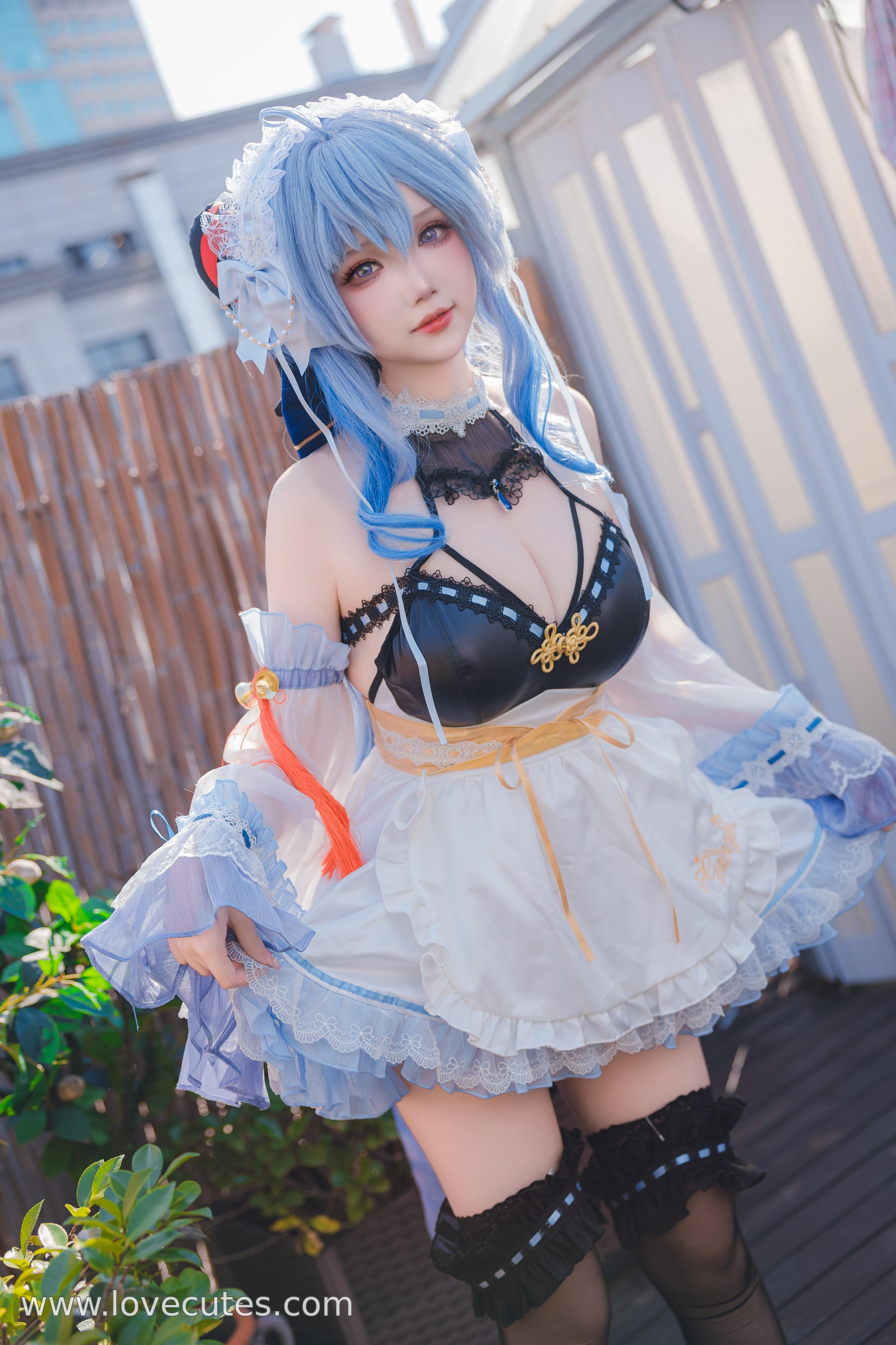 costume] Tuyết Tình Astra - Người Hầu Ganyu: Tái Hiện Phong Cách Nữ Hầu Đen, Sự Kết Hợp Giữa Dịu Dàng và Gợi Cảm 31P1V
