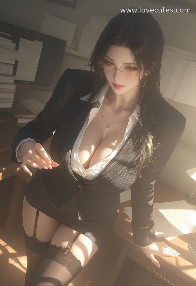AI สร้างสาวอนิเมะ - 轻熟风秘书：职场美女撩人姿势下美胸完美曲线展现极致诱惑 138P