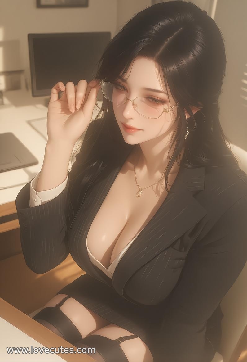 AI สร้างสาวอนิเมะ - 轻熟风秘书：职场美女撩人姿势下美胸完美曲线展现极致诱惑 138P