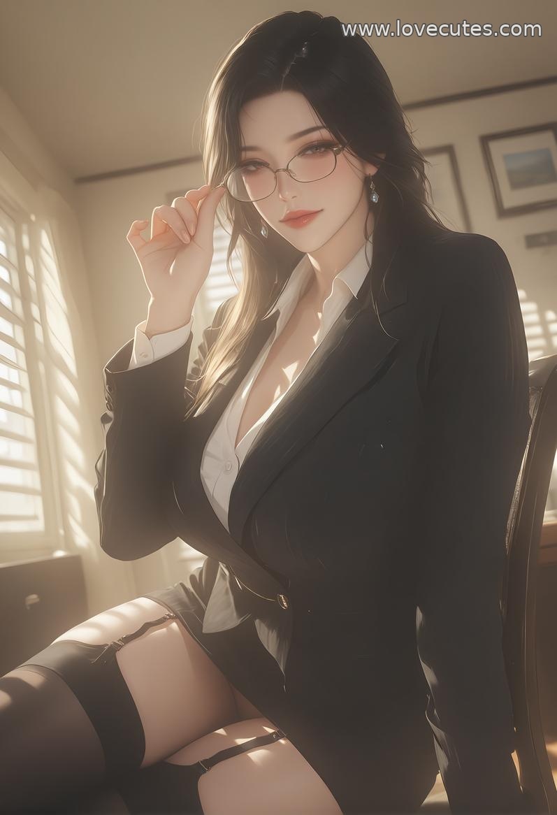 AI สร้างสาวอนิเมะ - 轻熟风秘书：职场美女撩人姿势下美胸完美曲线展现极致诱惑 138P