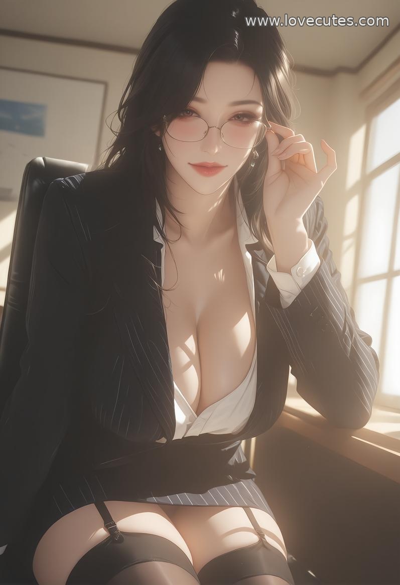 AI สร้างสาวอนิเมะ - 轻熟风秘书：职场美女撩人姿势下美胸完美曲线展现极致诱惑 138P