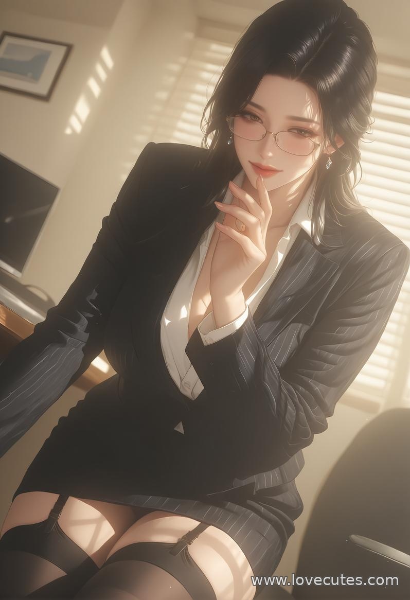 AI สร้างสาวอนิเมะ - 轻熟风秘书：职场美女撩人姿势下美胸完美曲线展现极致诱惑 138P