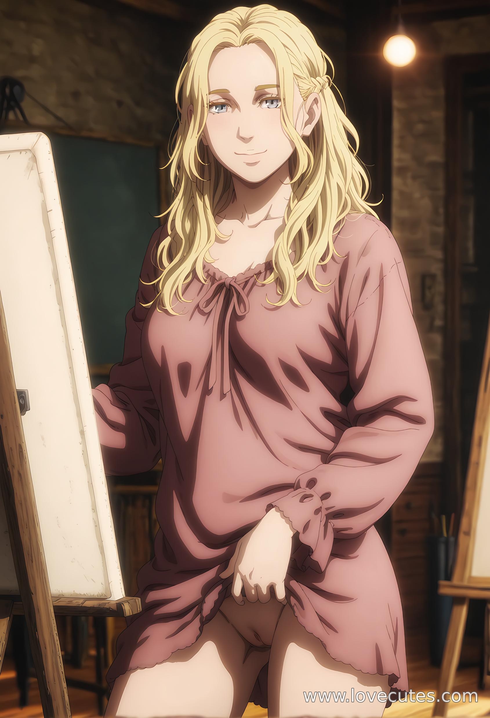 AI Generated Anime Girl - 阿尔涅斯：冰海战记白皙肌肤 撩人坐姿下翘臀展现极致性感曲线 54P