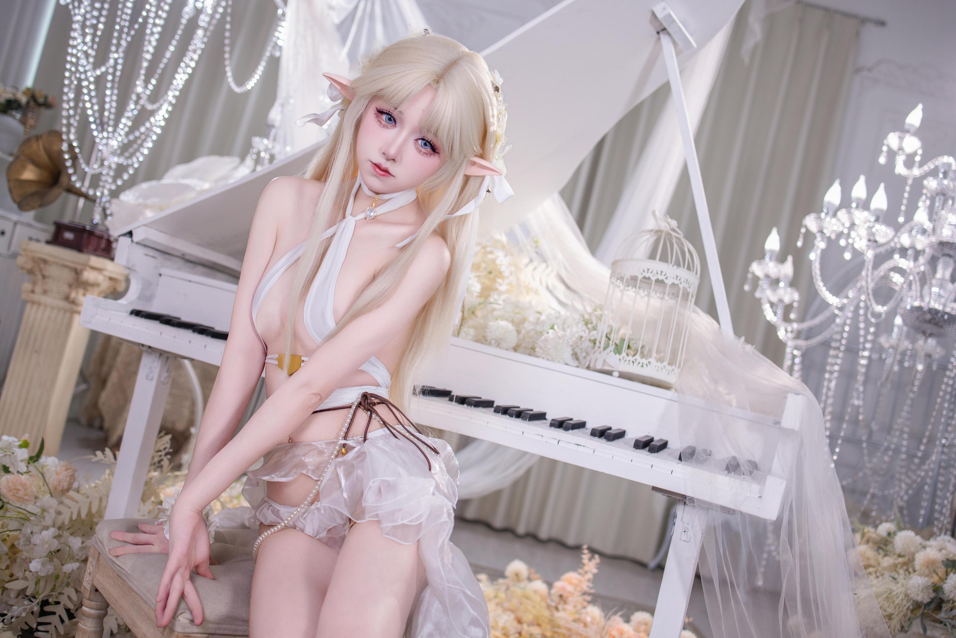 [คอสเพลย์] 双木扶苏 - เบรสเทล เทวดาขาว: ลุคเทวดาขาวเย็นชาและสง่างาม รูปร่างเพรียวบางคู่กับรองเท้าส้นสูง ขาเรียวยาวเด่นชัด 40P