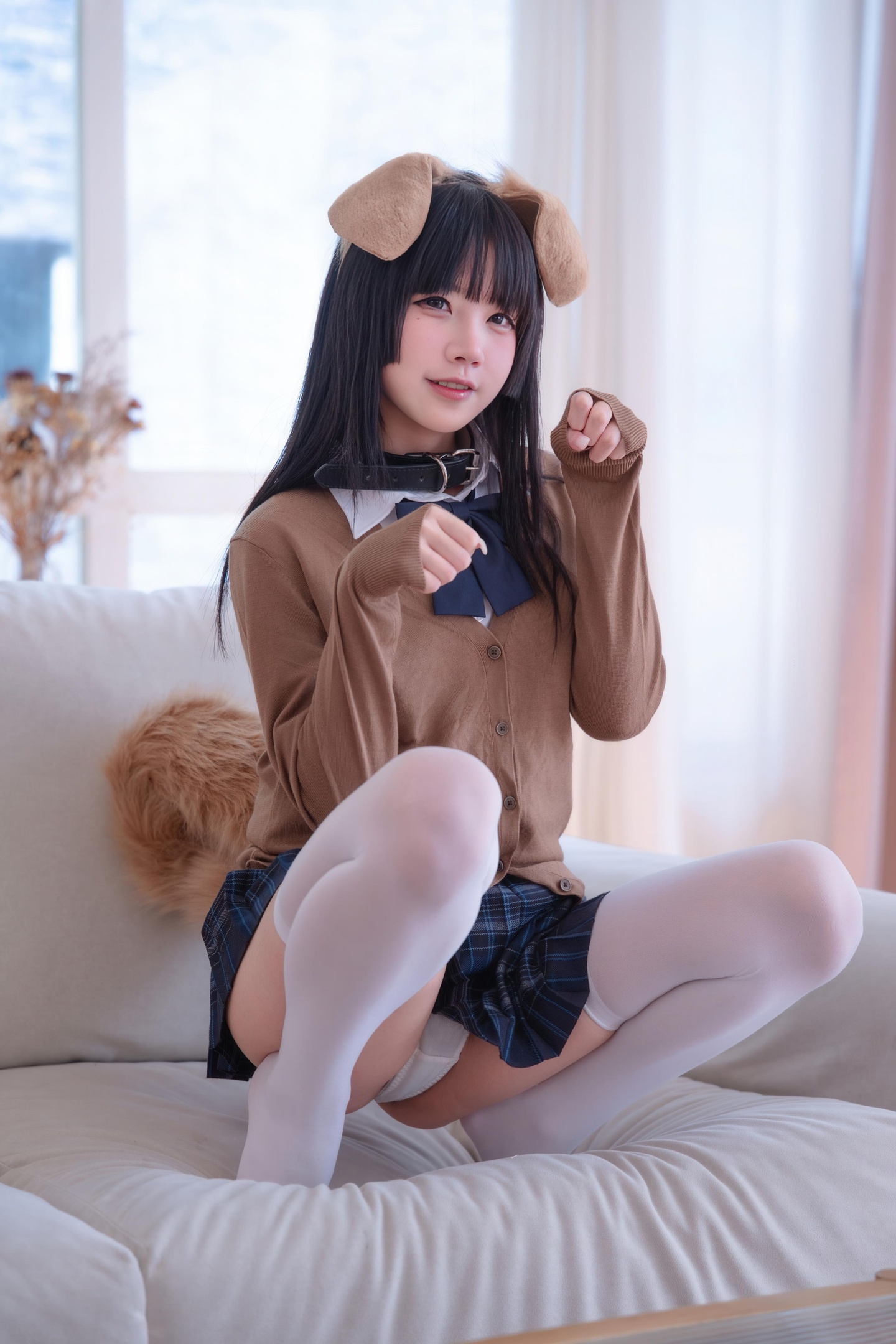 [có cosplay] 清水凪 - 小凪汪汪: Không khí ngọt ngào với đồng phục JK và tất trắng, dễ thương và tràn đầy sức sống 56P