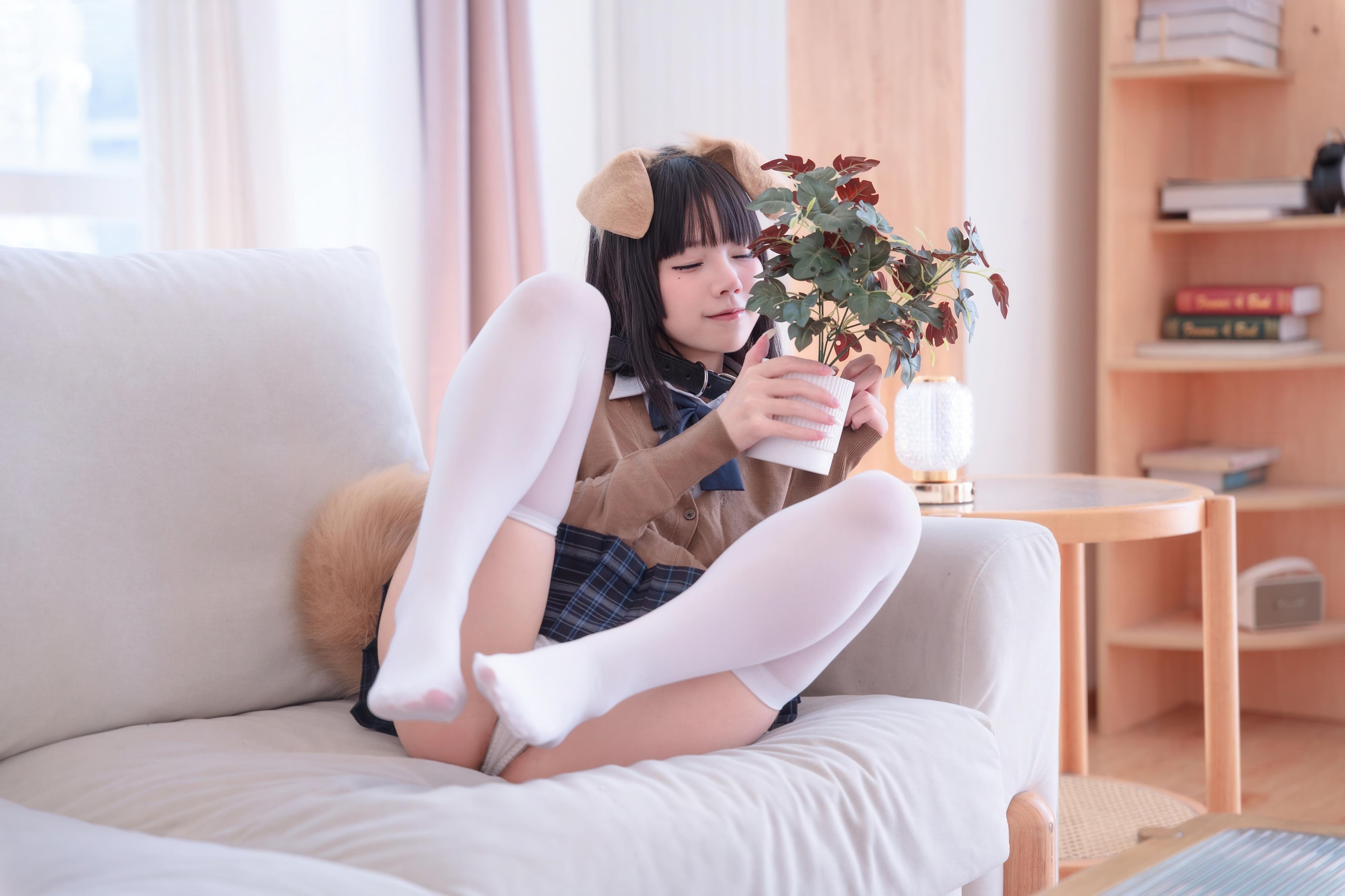 [có cosplay] 清水凪 - 小凪汪汪: Không khí ngọt ngào với đồng phục JK và tất trắng, dễ thương và tràn đầy sức sống 56P