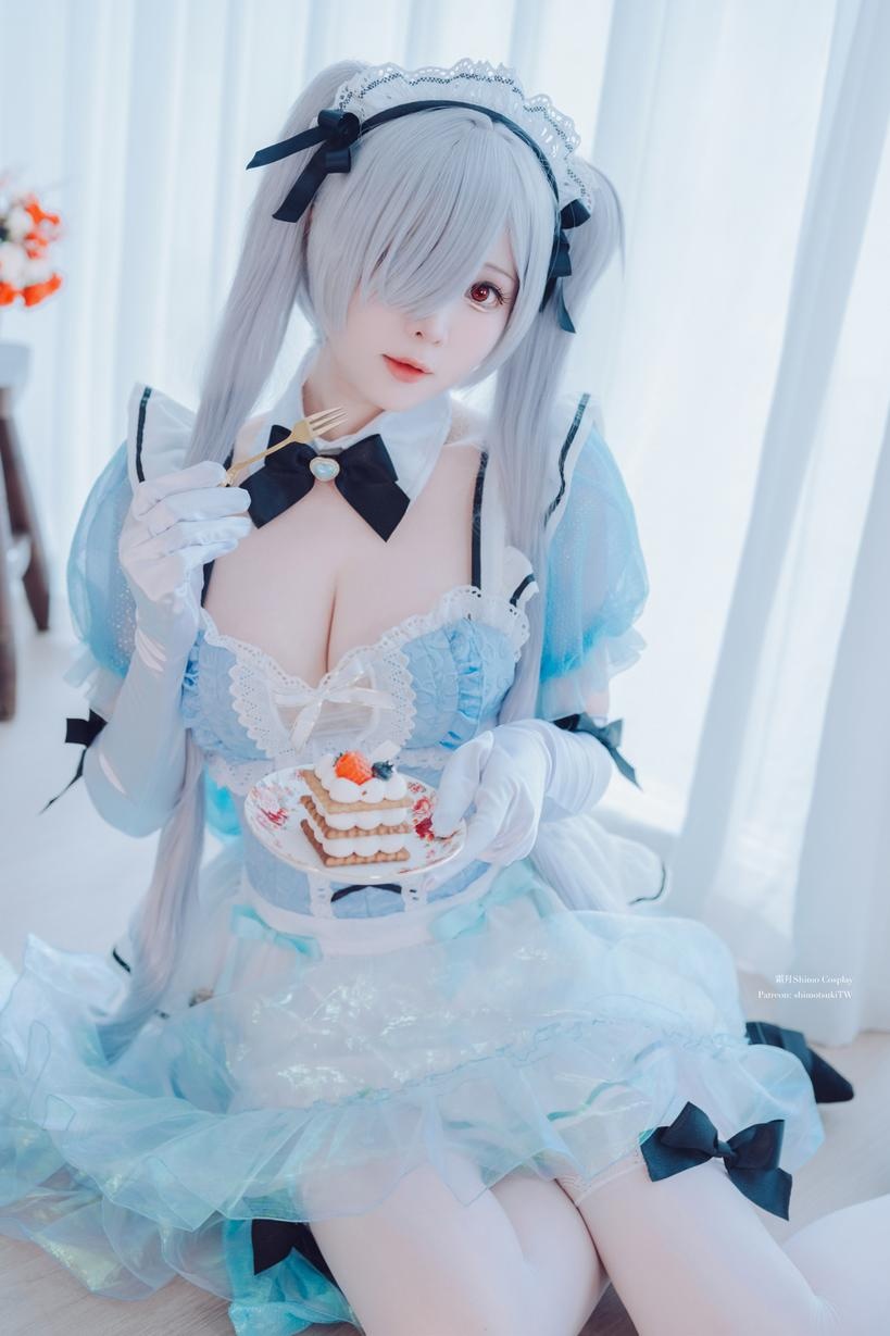 [คอสเพลย์] 霜月shimo - NIKKE นางซินชุดแม่บ้าน VOL.2: ส้นสูงสีขาวคุณภาพเยี่ยม บรรยากาศขาวเนียนคู่กับเส้นโค้งสวย 33P