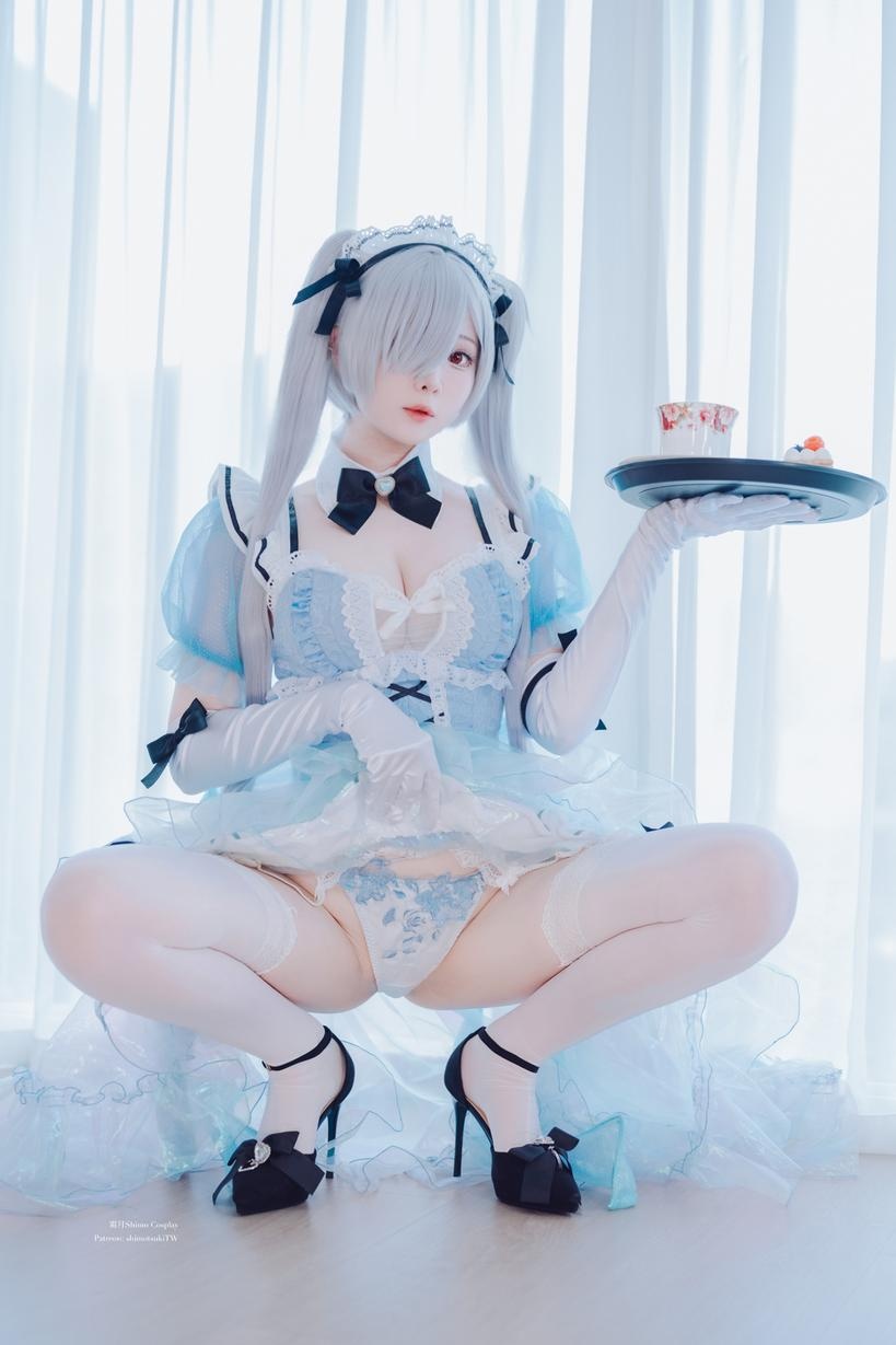 [คอสเพลย์] 霜月shimo - NIKKE นางซินชุดแม่บ้าน VOL.2: ส้นสูงสีขาวคุณภาพเยี่ยม บรรยากาศขาวเนียนคู่กับเส้นโค้งสวย 33P