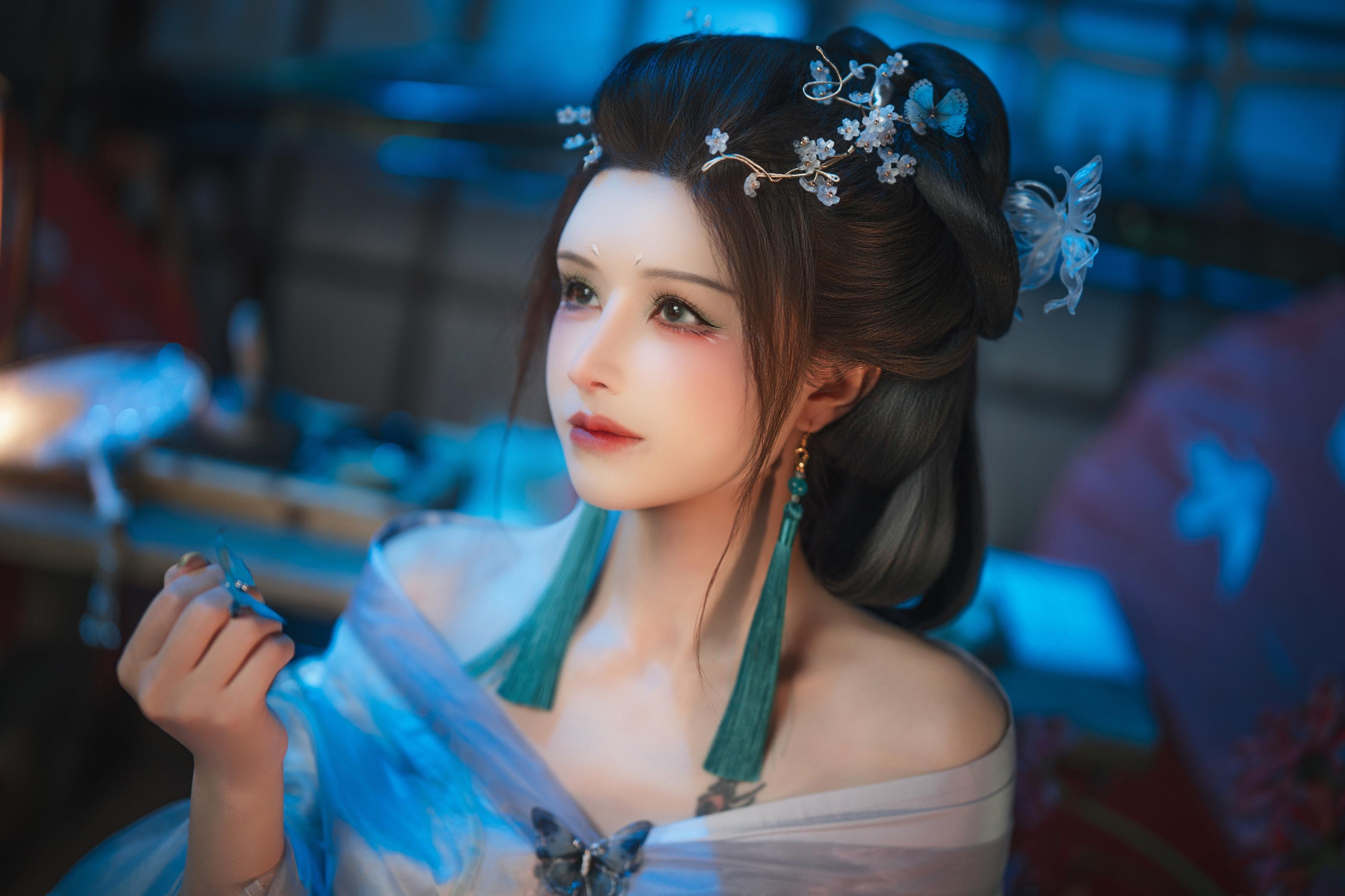 [คอสเพลย์] 鹿八岁 - ฝันแห่งผีเสื้อ碎: บรรยากาศอันงดงามในชุดโบราณ สวยงามและกล้าหาญ 195P1V