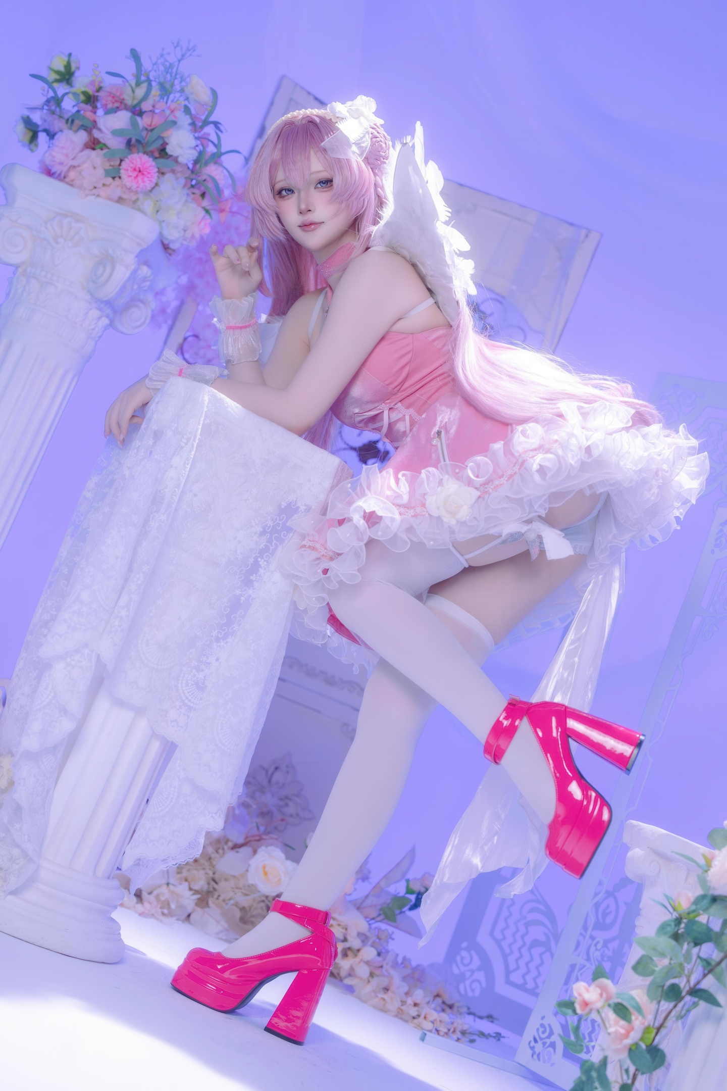 [cosplay] 屿鱼 - 桃乐丝·黎明派对：派对氛围下的角色还原 白丝少女感很抓眼 63P