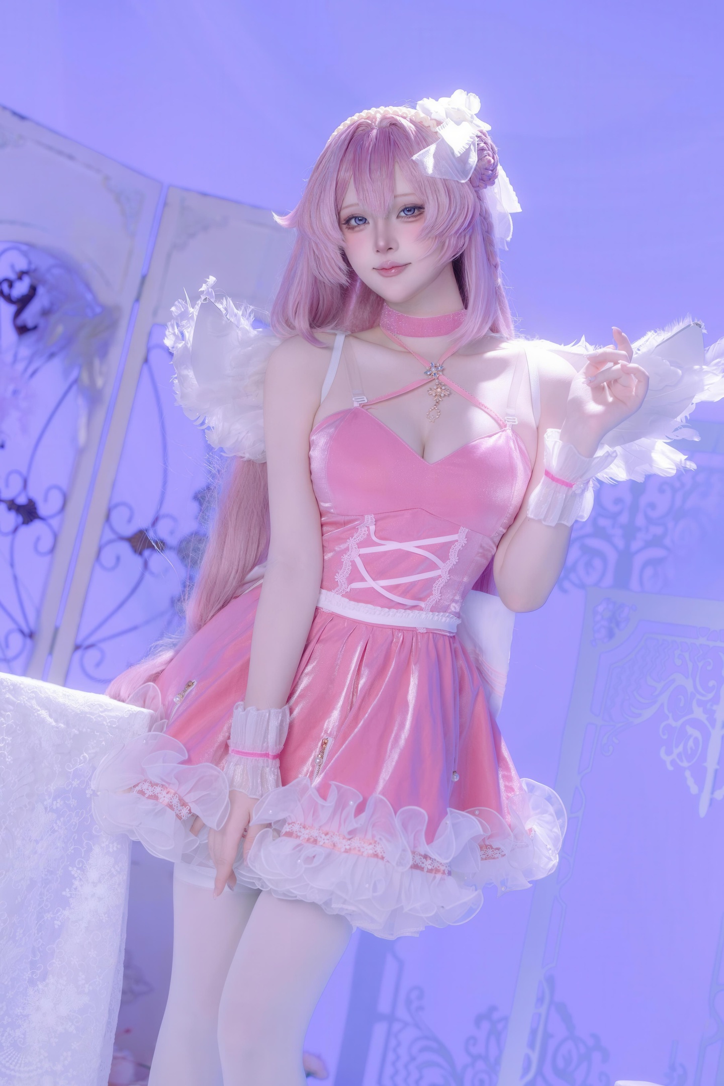 [cosplay] 屿鱼 - 桃乐丝·黎明派对：派对氛围下的角色还原 白丝少女感很抓眼 63P