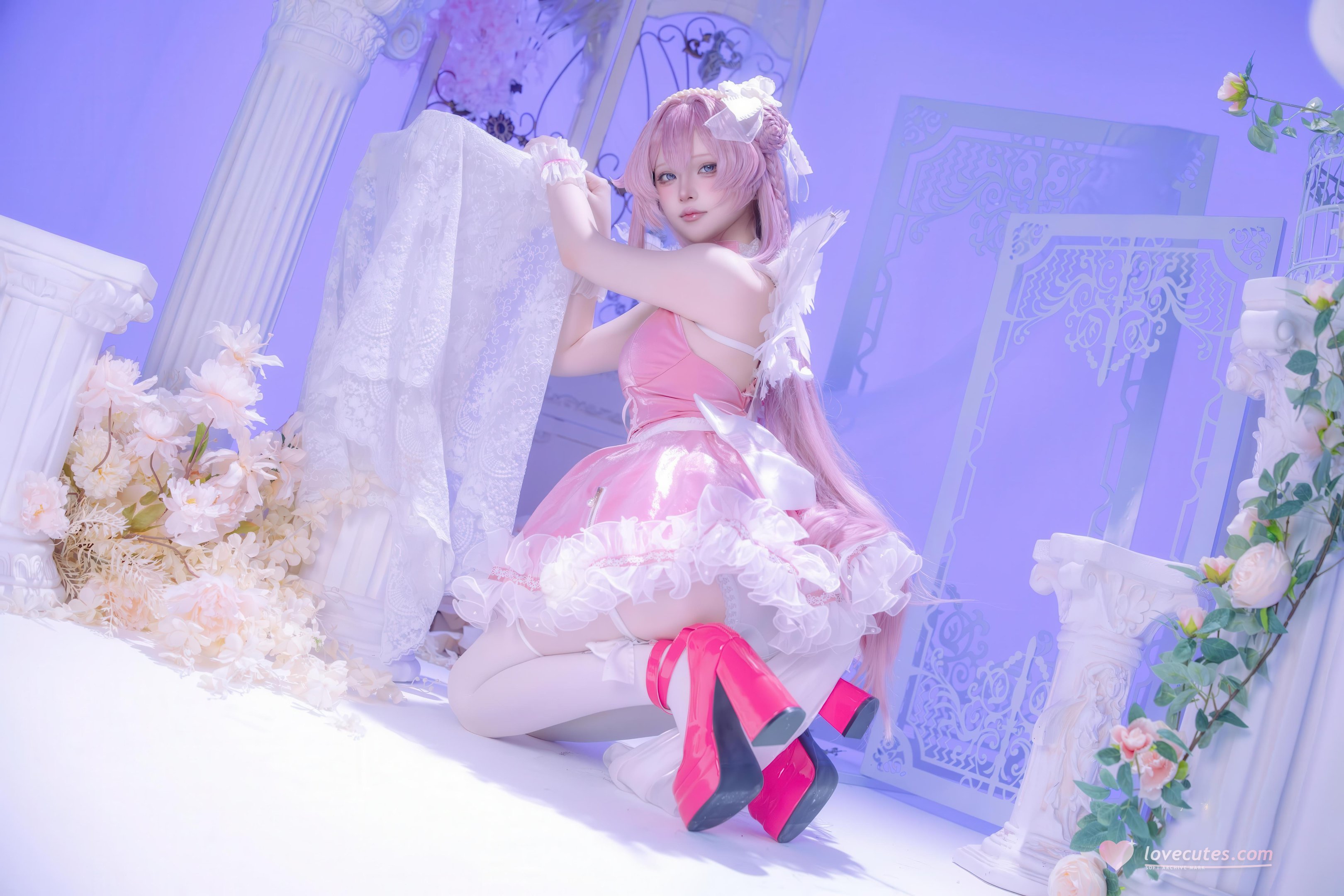 [cosplay] 屿鱼 - 桃乐丝·黎明派对：派对氛围下的角色还原 白丝少女感很抓眼 63P