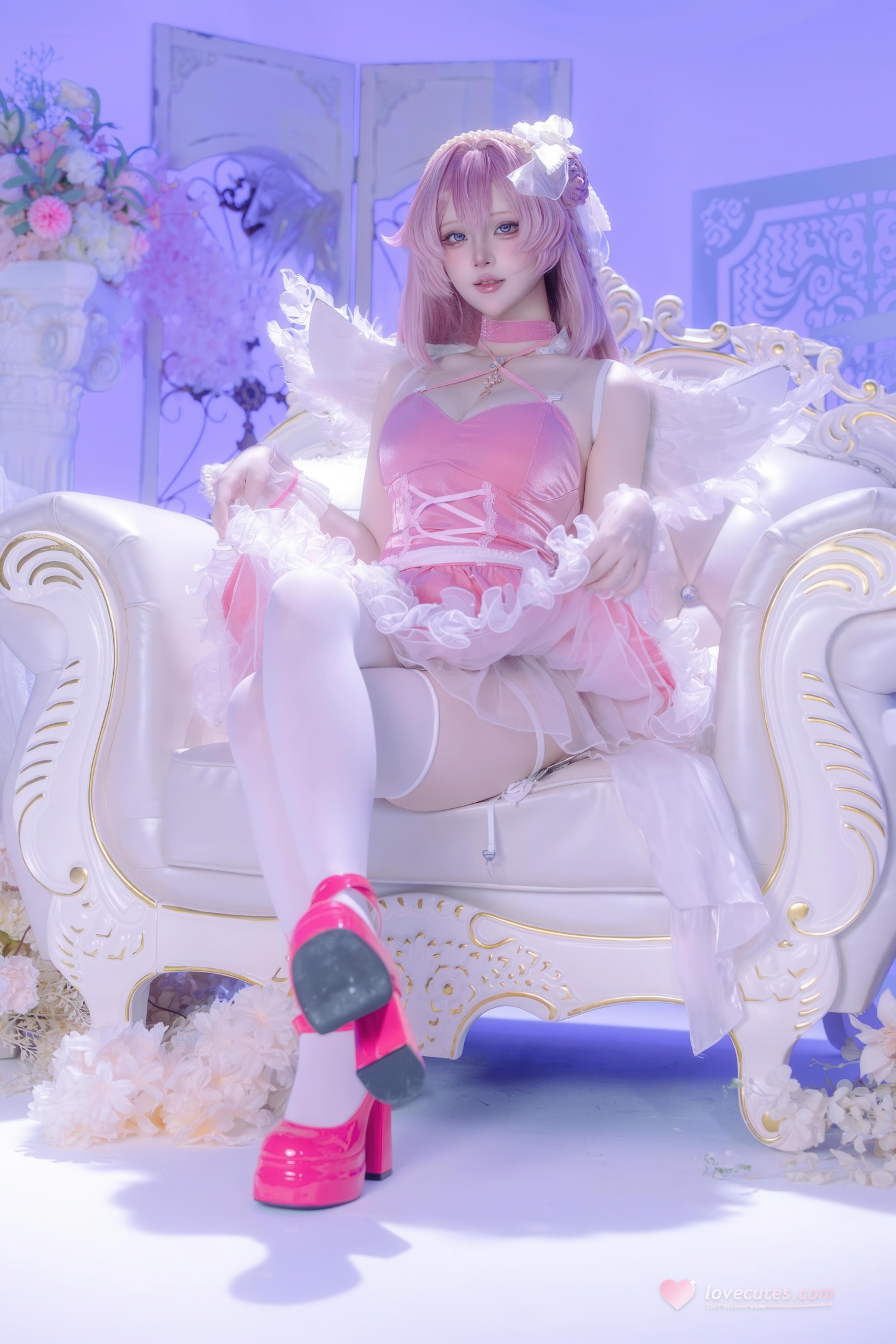 [cosplay] 屿鱼 - 桃乐丝·黎明派对：派对氛围下的角色还原 白丝少女感很抓眼 63P