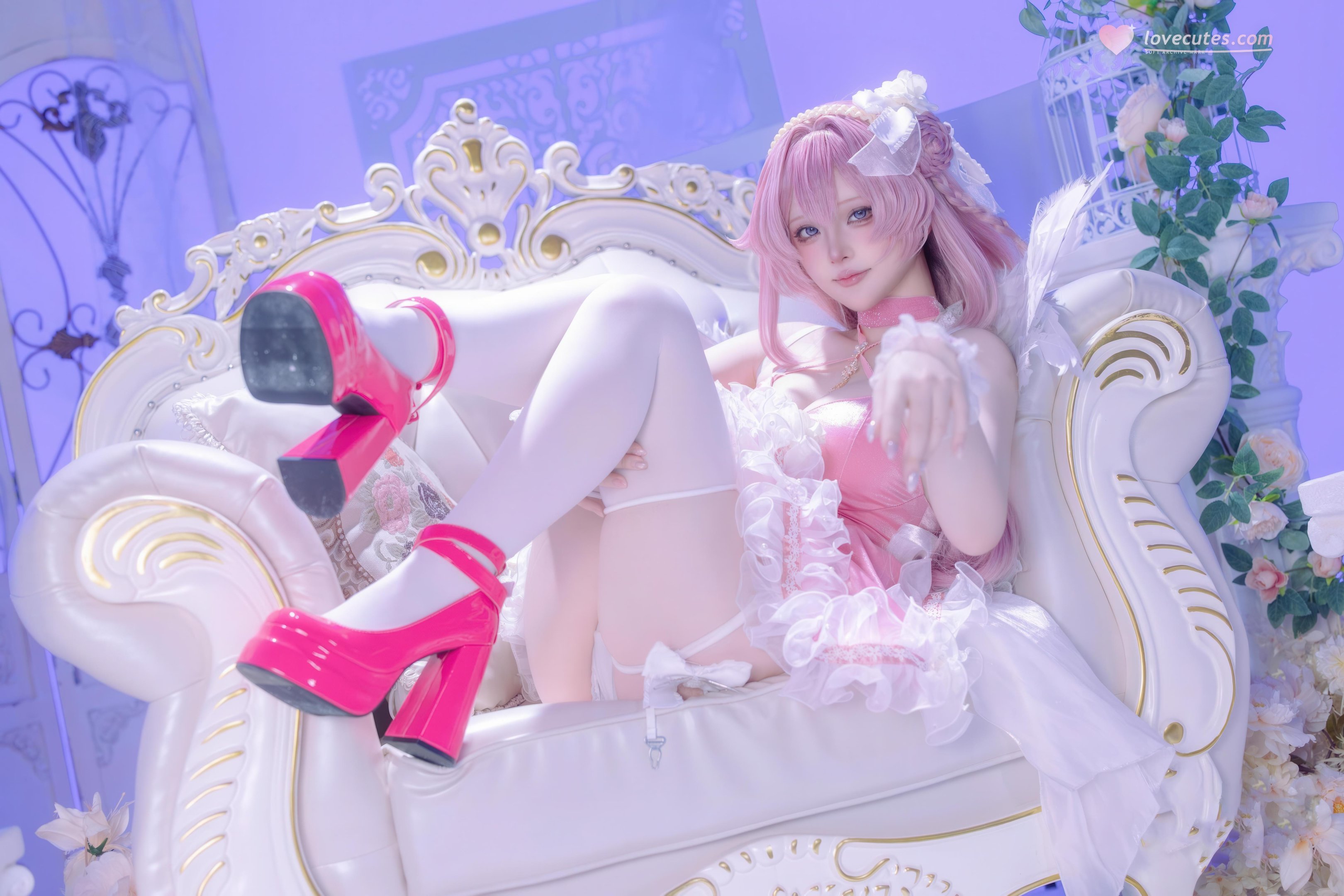 [cosplay] 屿鱼 - 桃乐丝·黎明派对：派对氛围下的角色还原 白丝少女感很抓眼 63P