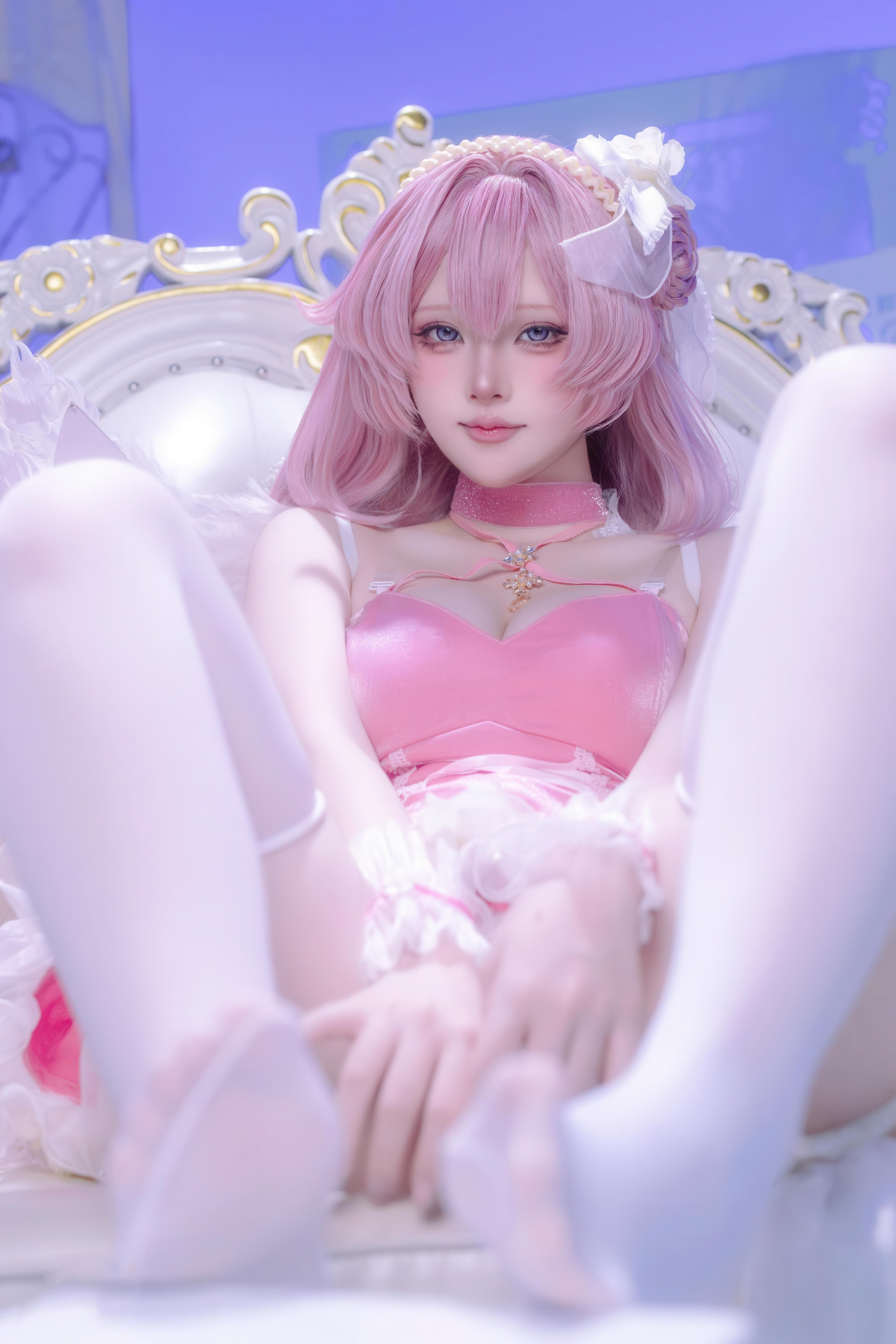 [คอสเพลย์] 屿鱼 - 桃乐丝·黎明派对: การจำลองตัวละครในบรรยากาศปาร์ตี้ สาวน้อยใส่ถุงน่องขาวน่าดึงดูด 63P