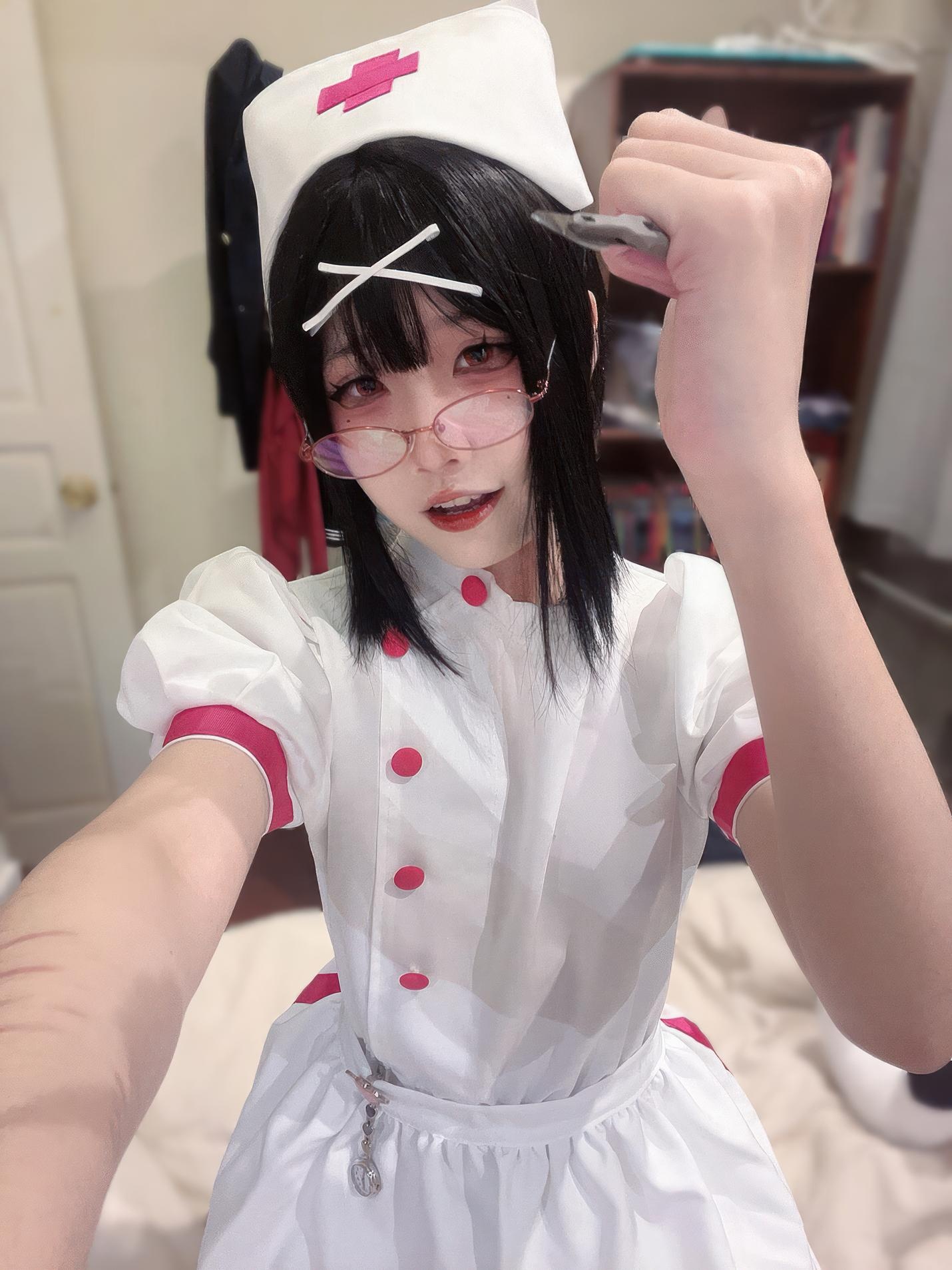 [cosplay] 清水凪 - 夜勤小护士：白丝眼镜护士造型 夜班氛围感下的清纯制服风 31P