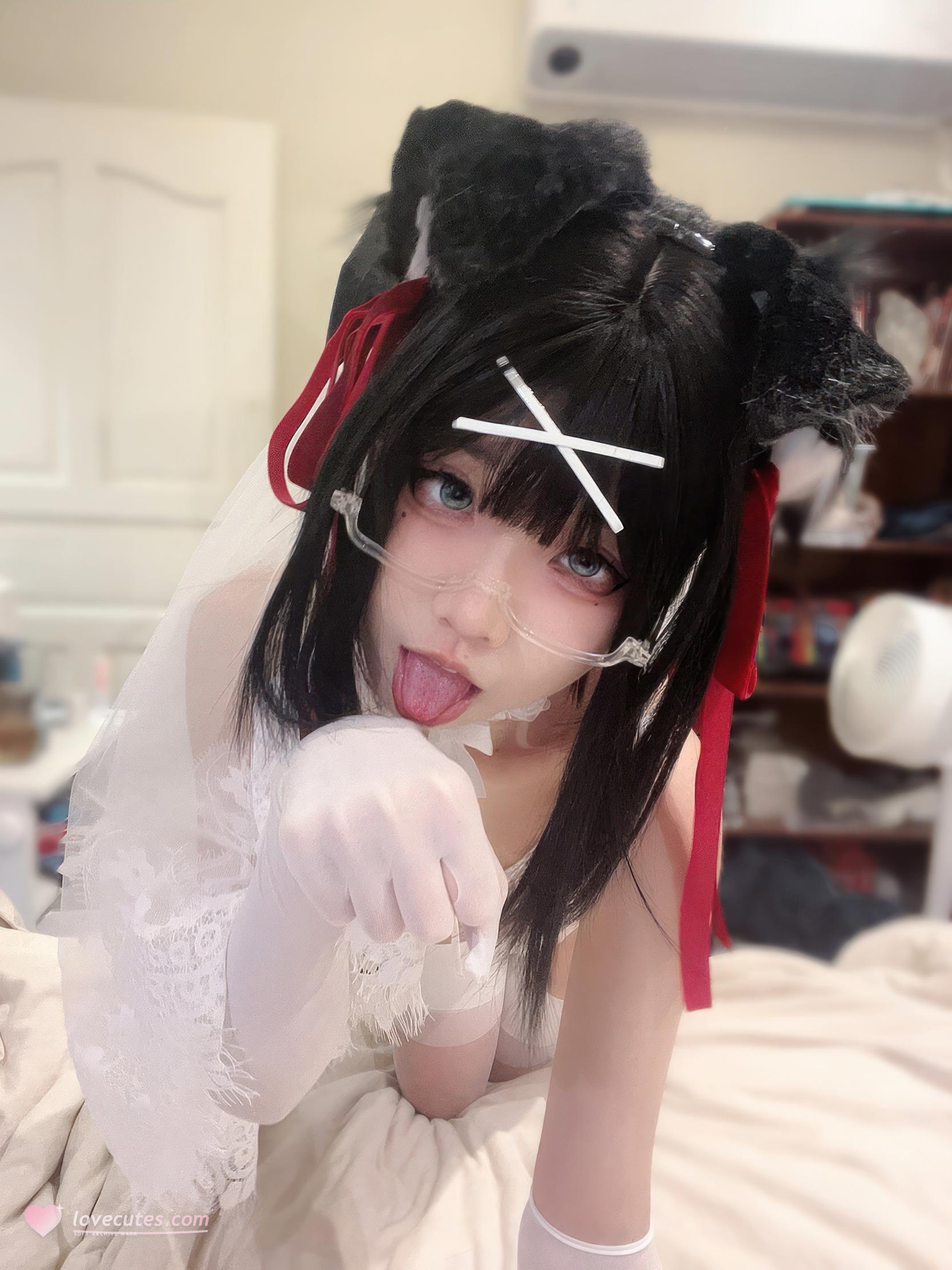 [costume] 清水凪 - Cô Dâu Chó Con: Váy Cưới Ren Kết Hợp Với Tất Trắng, Chủ Đề Cô Dâu Ngọt Ngào 37P3V
