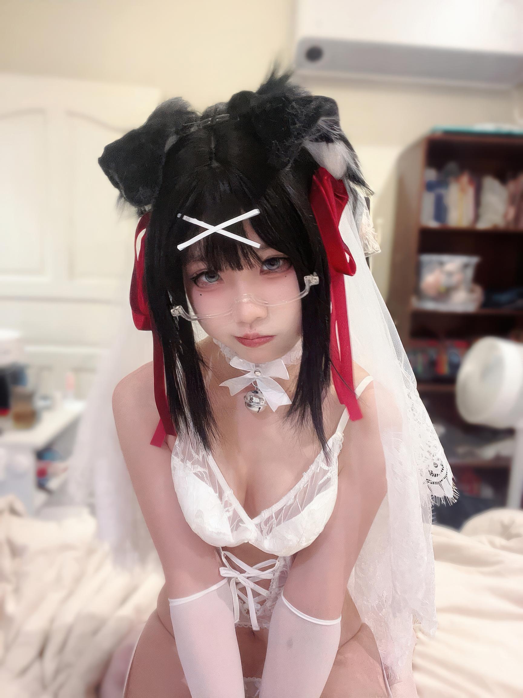 [cosplay] 清水凪 - 小狗花嫁：蕾丝婚纱搭配白丝造型 甜美氛围感的花嫁主题 37P3V