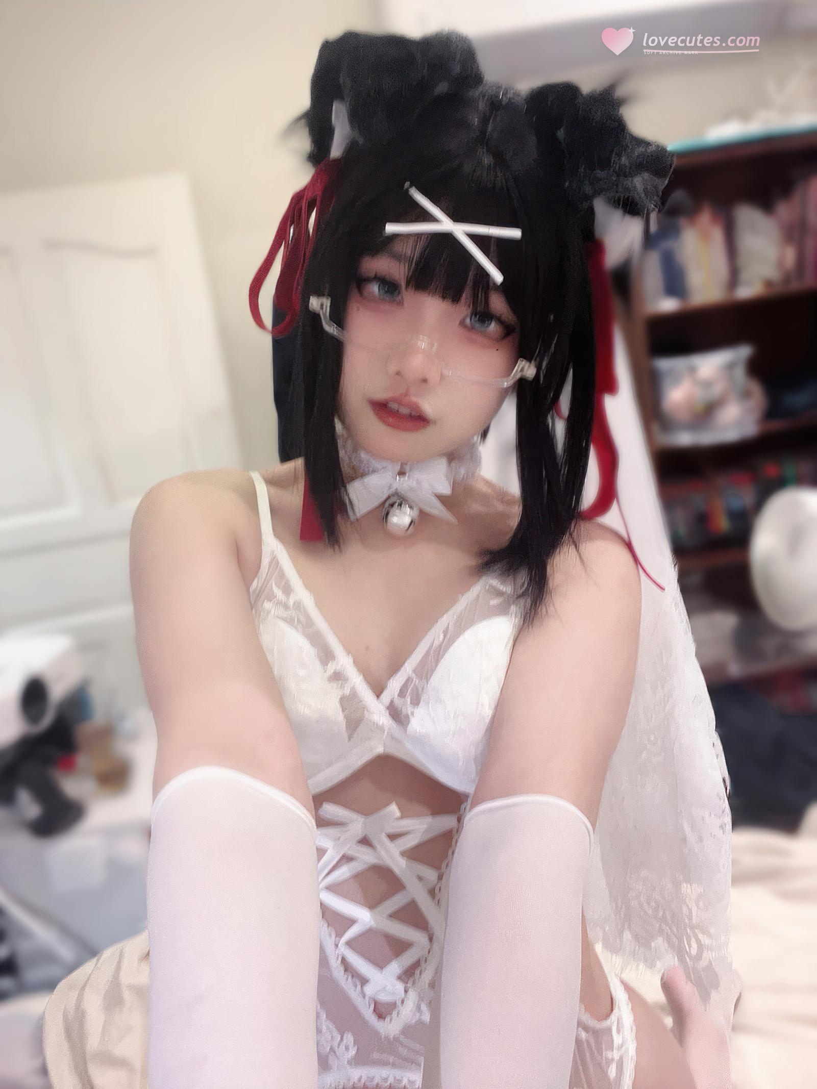 [cosplay] 清水凪 - 小狗花嫁：蕾丝婚纱搭配白丝造型 甜美氛围感的花嫁主题 37P3V