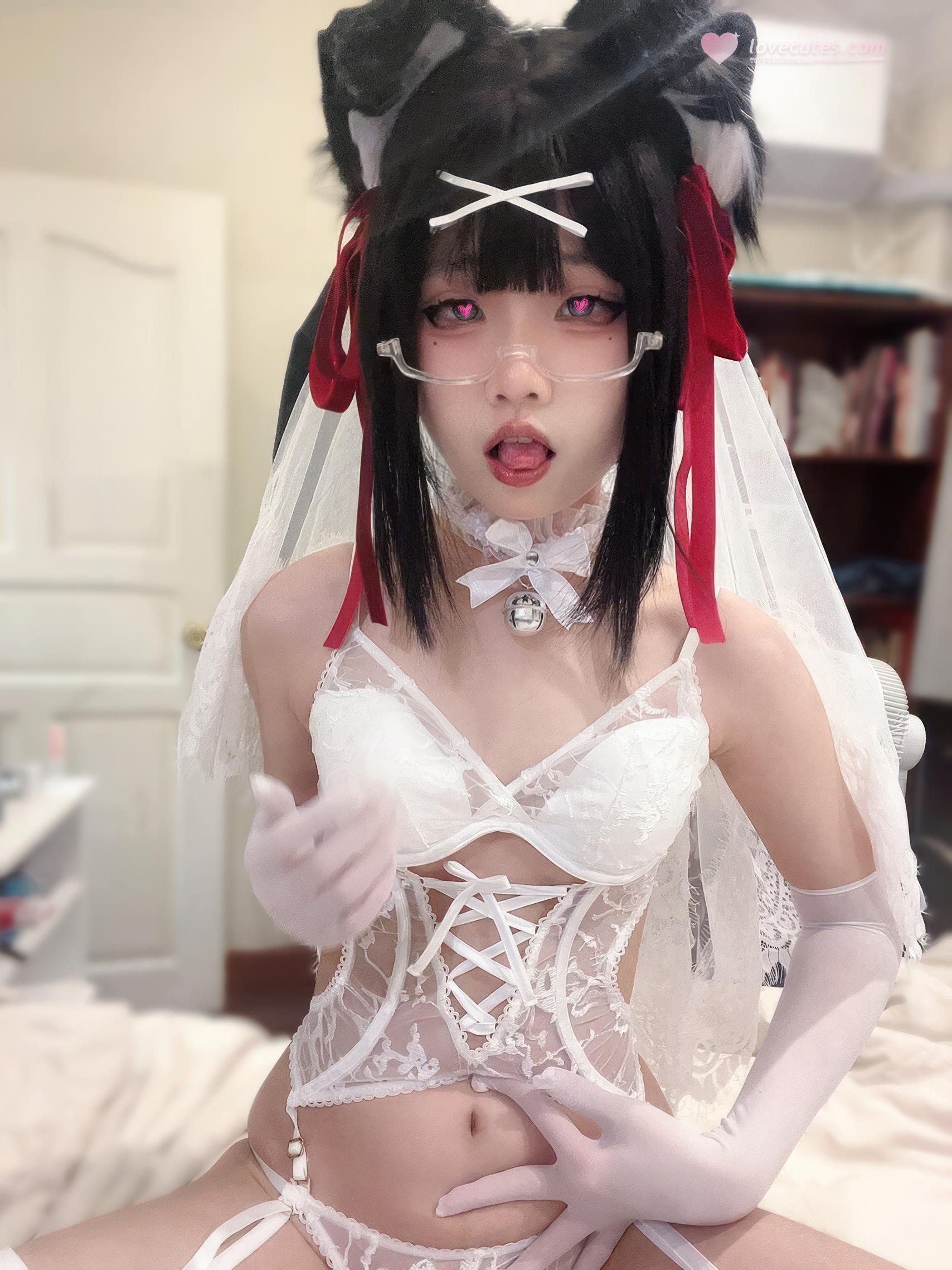 [cosplay] 清水凪 - 小狗花嫁：蕾丝婚纱搭配白丝造型 甜美氛围感的花嫁主题 37P3V