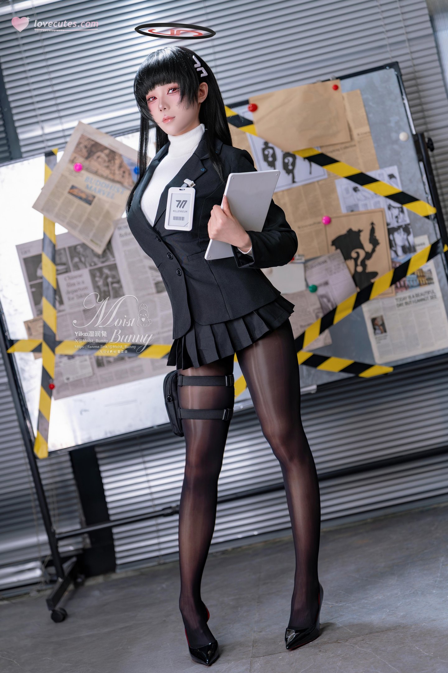 '[cosplay] Nhân vật thỏ Nian Nian Tuan Zi - Tương tác với Thỏ Nương: Khí chất Thỏ Nương hòa quyện vào nhân vật, không khí lạnh lùng dưới kiểu dáng giày cao gót đen 94P2V'